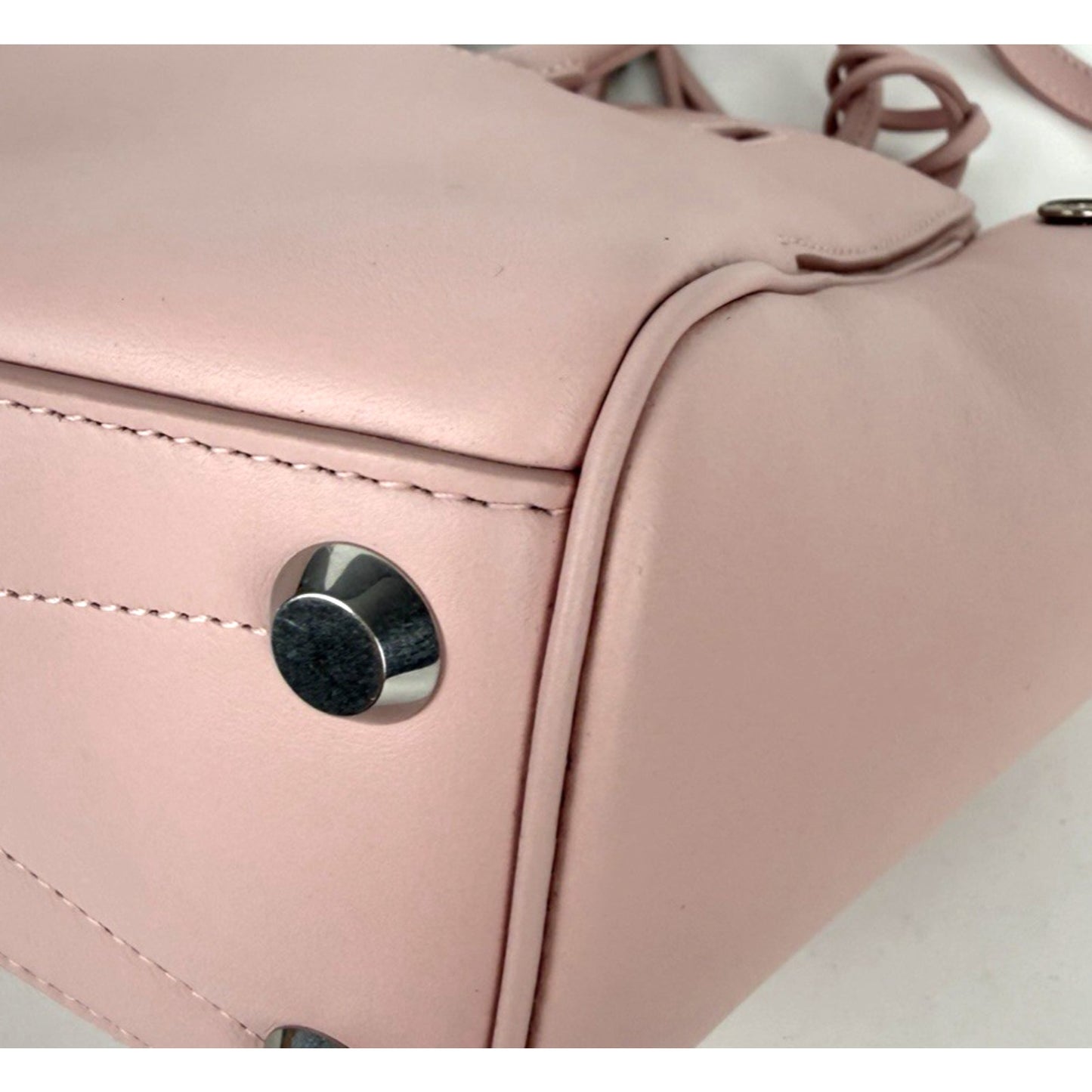 Balenciaga Bel Air Mini Bag in Pink Calfskin Leather Silver-Tone HW E6
