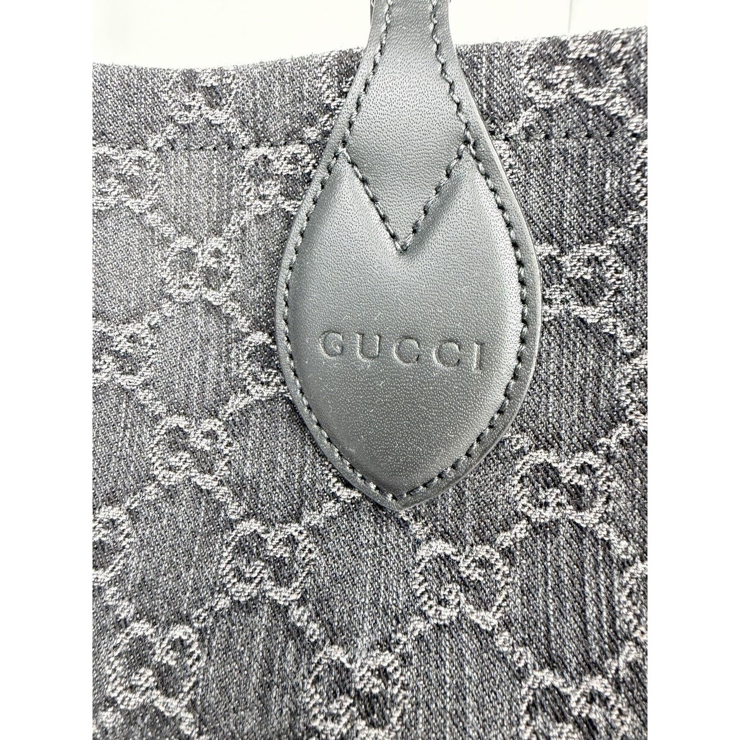 Gucci Ophidia Tote Bag Large in Black GG Monogram Denim S