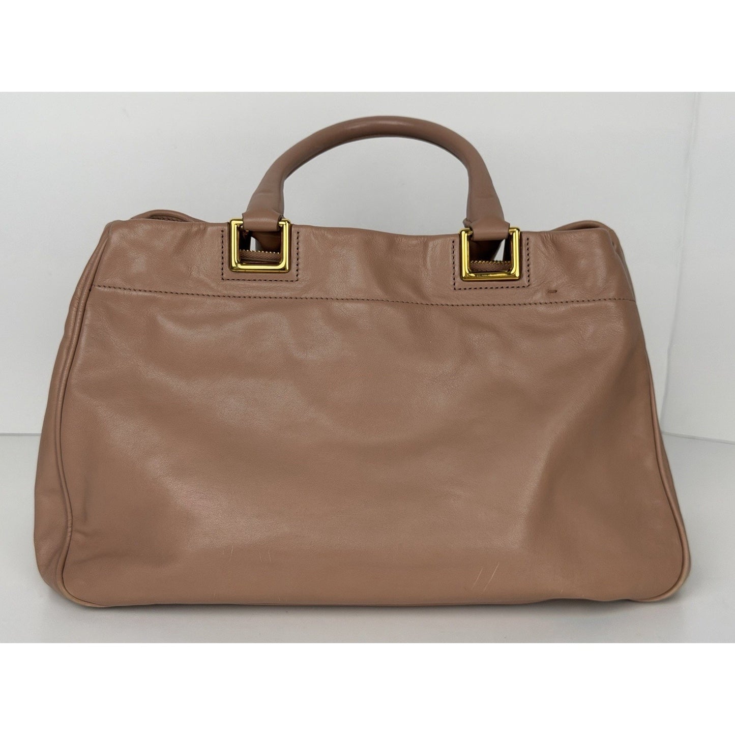 Prada Vitello Bow Satchel On Calf Leather Pink Handbag S05