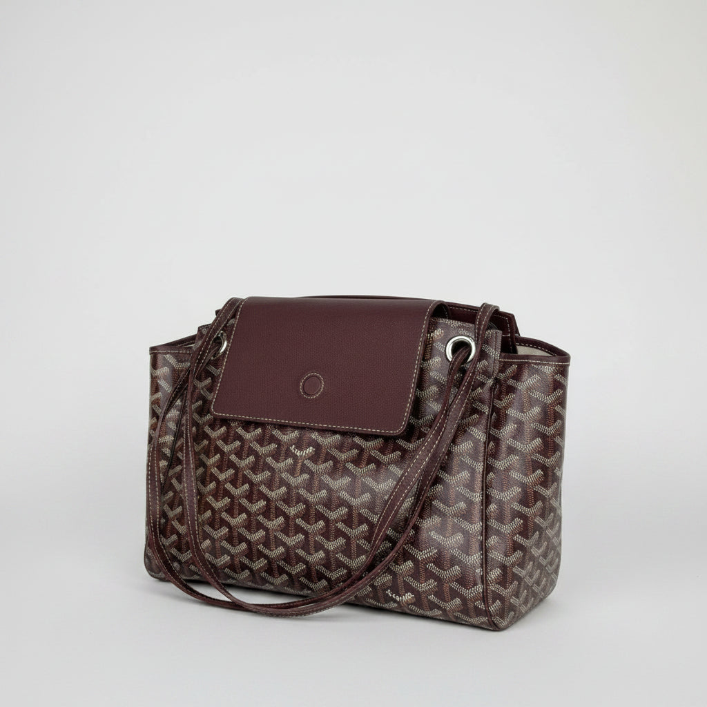 Goyard Sac Rouette PM Bag in Burgundy Goyardine Coated Canvas E1