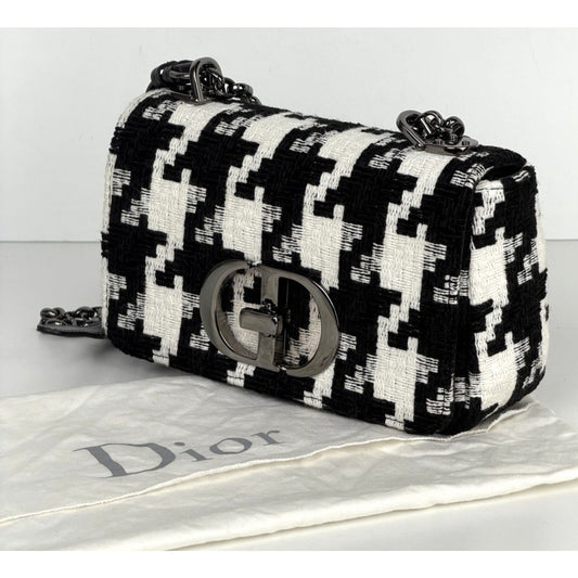 Dior Caro Small Bag in Black and White Macro Technical Canvas "CD" Clasp 2022 S