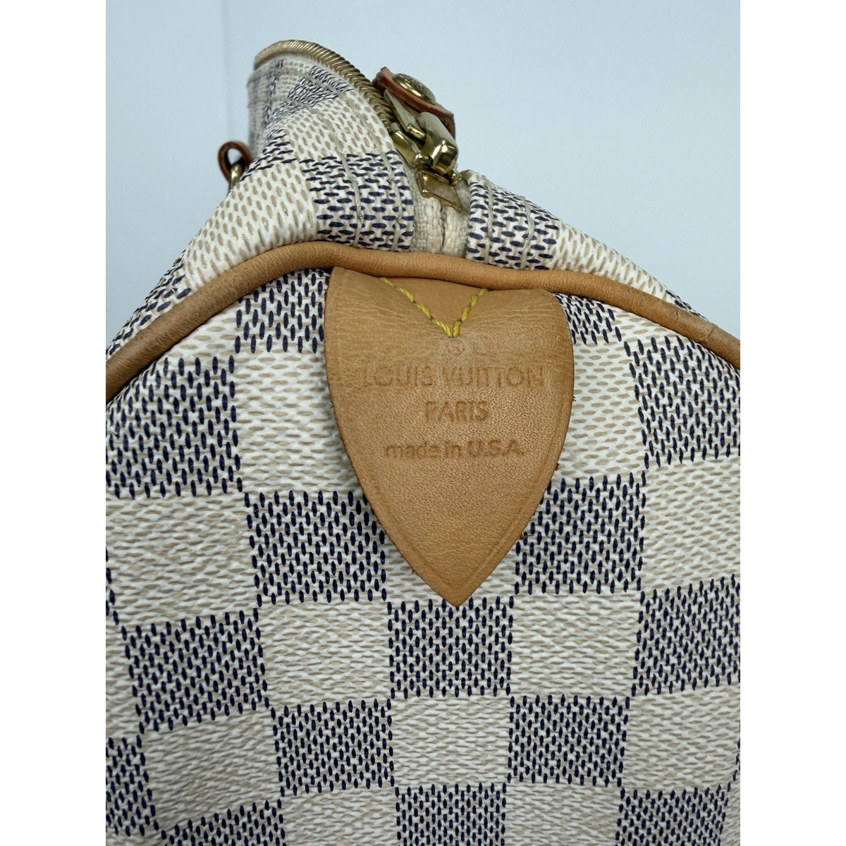 Louis Vuitton Speedy 30 Top Handle Bag in Damier Azur Coated Canvas 2007 S02