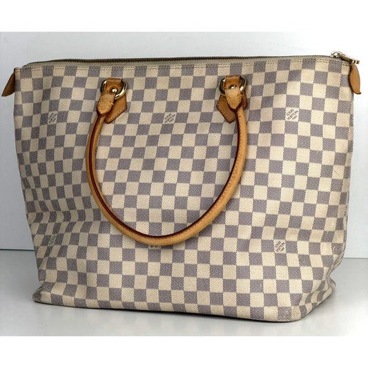 Louis Vuitton Saleya MM Tote Bag in Damier Azur Coated Canvas 2008 S