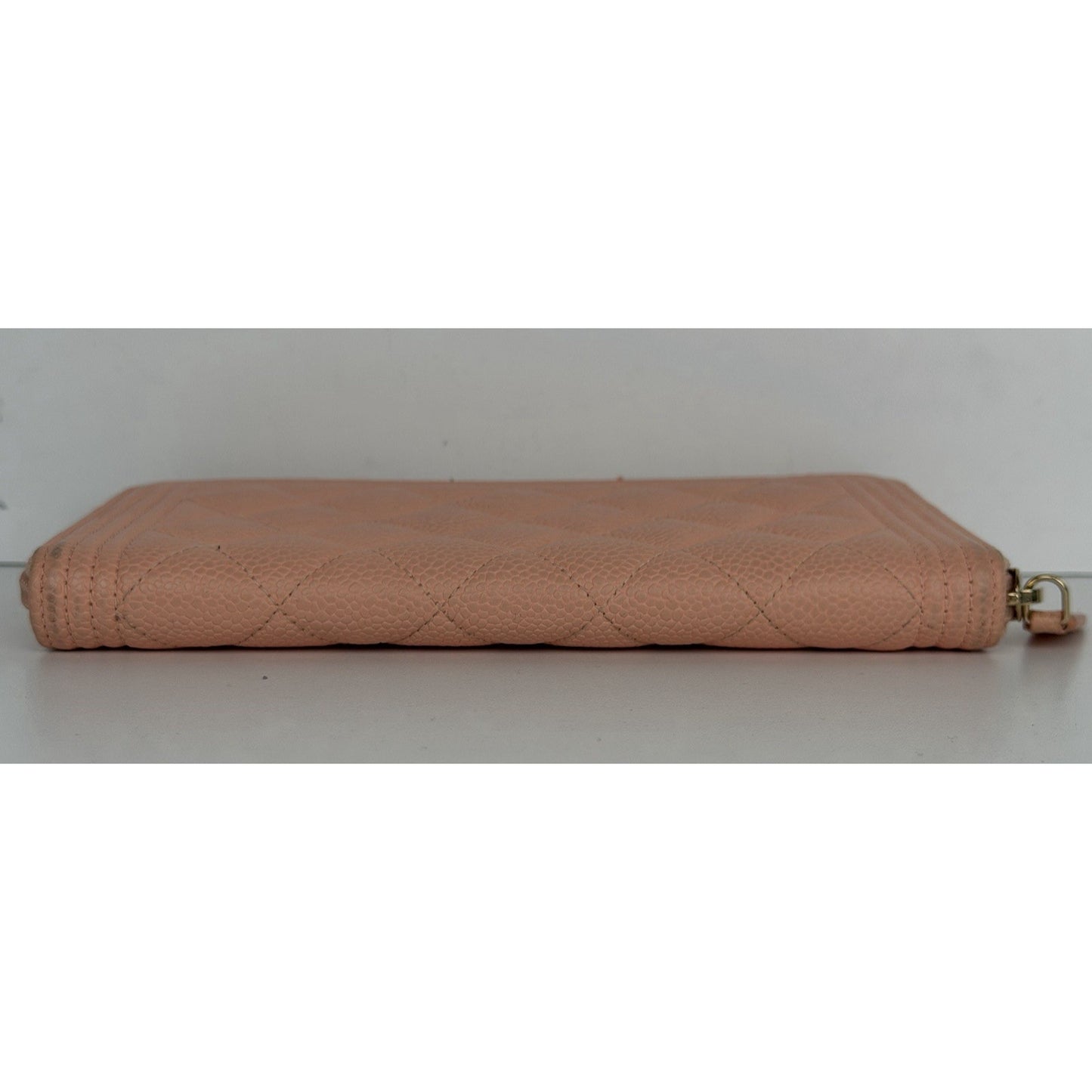 Chanel Boy Zip Around Wallet Pink Caviar Leather & Gold-tone Hardware 2019 K2