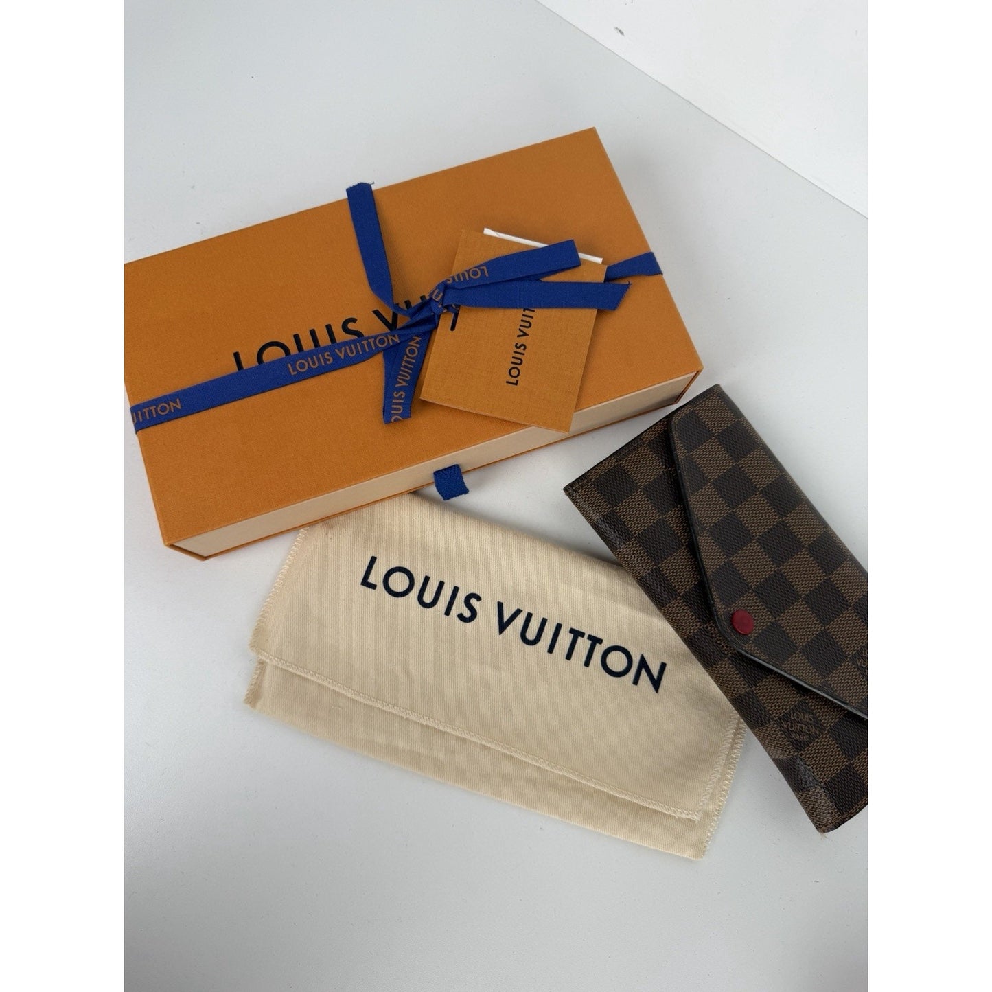 Louis Vuitton Josephine Wallet in Damier Ebene Coated Canvas with Pouch 2019