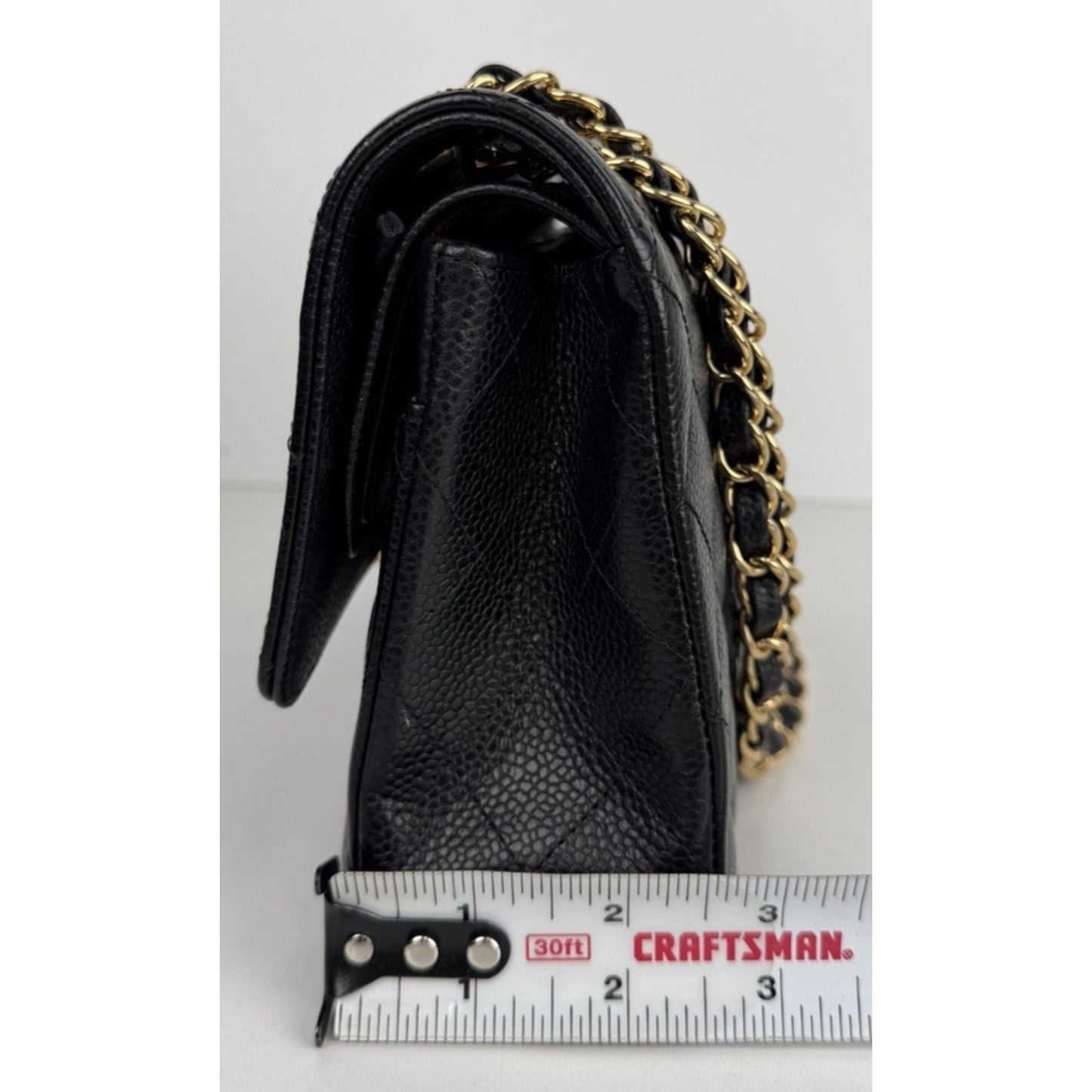Chanel Classic Double Flap Medium Bag Black Caviar Leather Gold Hardware 2019 D7