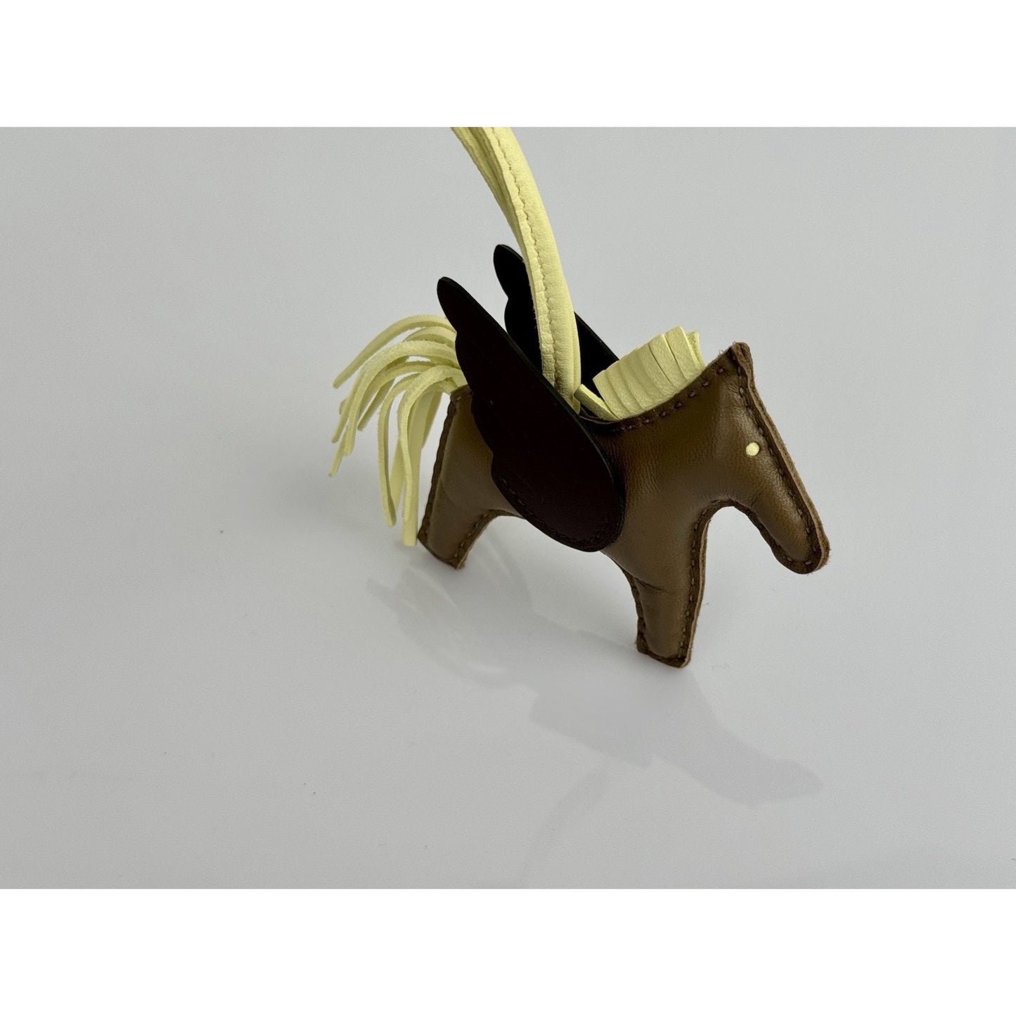 Hermes Rodeo Pegase PM Bag Charm in Brown Leather