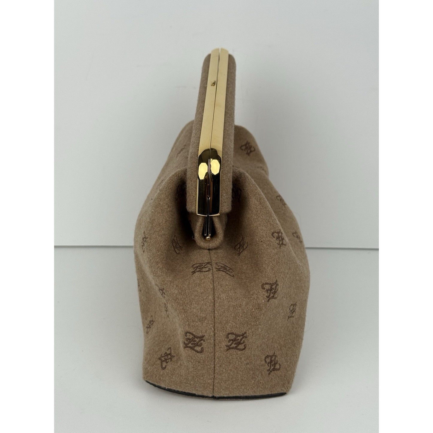 Fendi First Bag FF Karligraphy Brown Flannel Wool