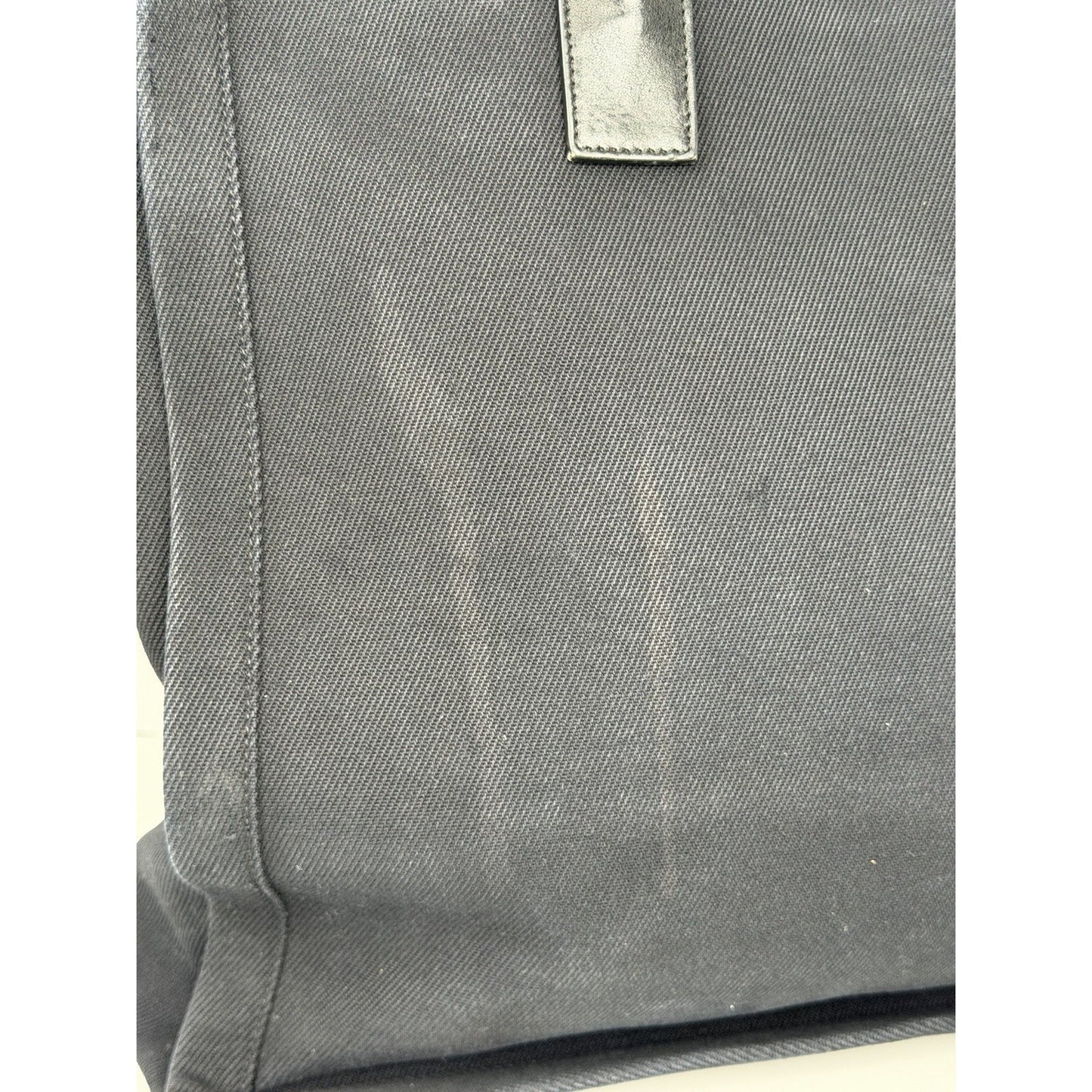 Saint Laurent Rive Gauche Tote Bag Small in Black Canvas and Calfskin S11