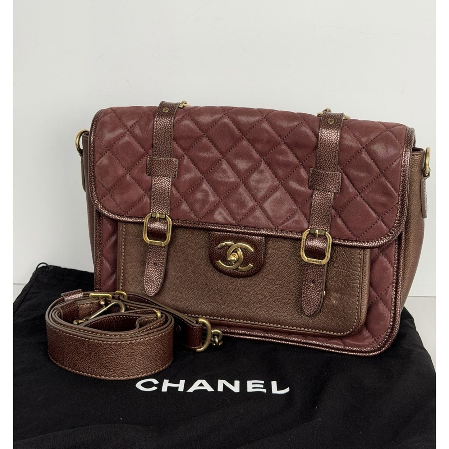 Chanel Paris-Bombay Back to School Messenger Bag Iridescent Burgundy 2012-2013D4
