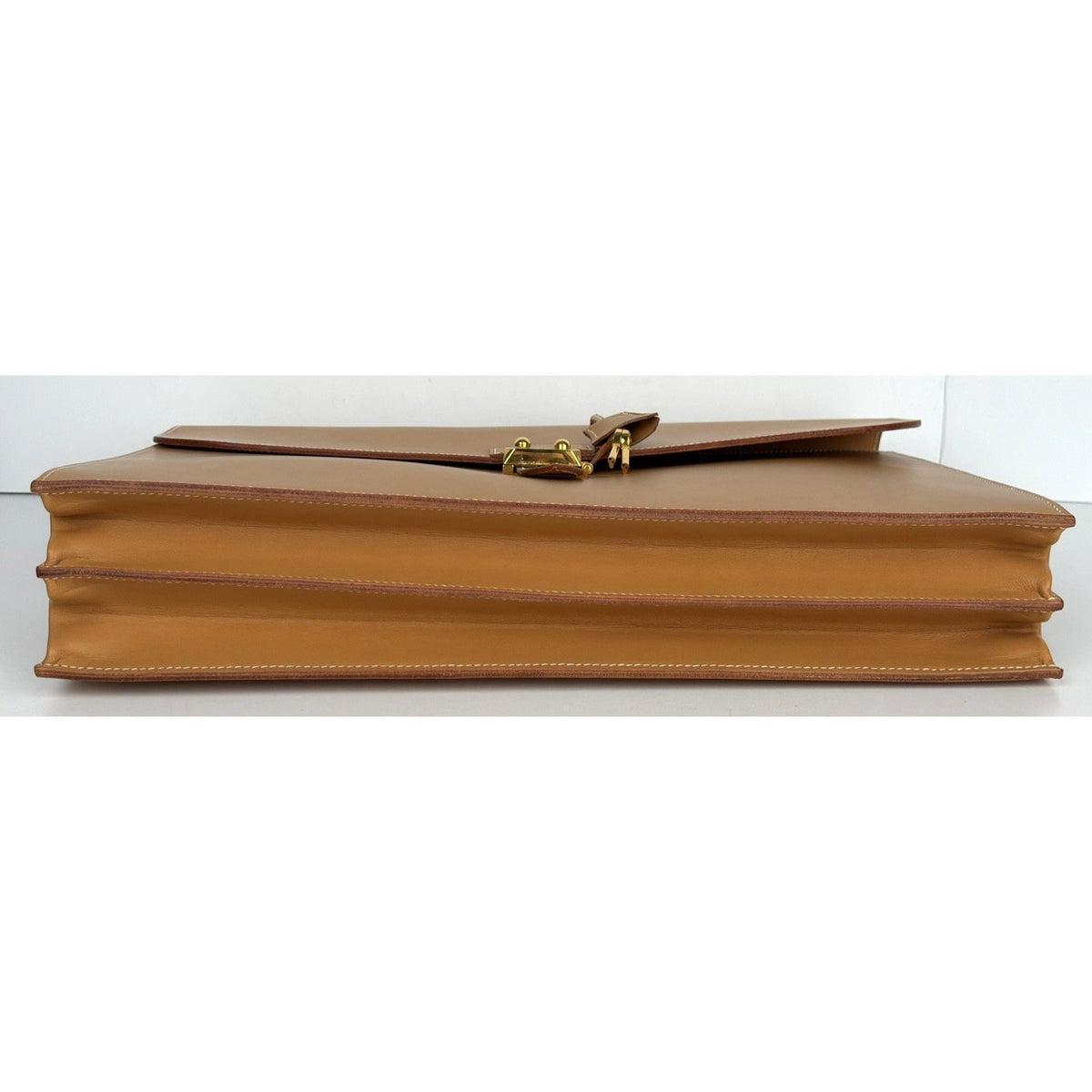 Hermes Sac a Depeches 41 Briefcase Bag in Gold Leather C-4