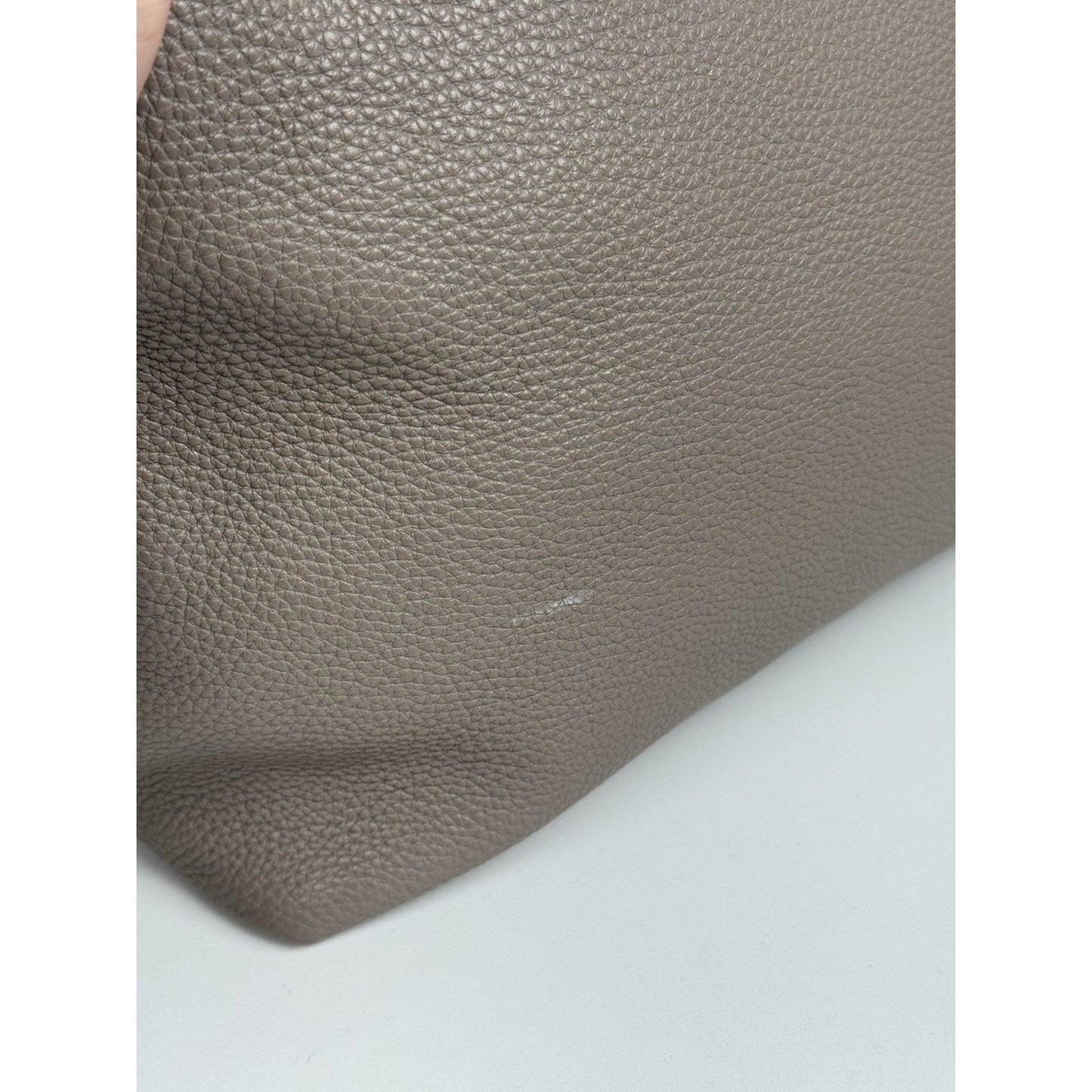 Prada Vitello Phenix Taupe Leather Logo Hobo Shoulder Bag