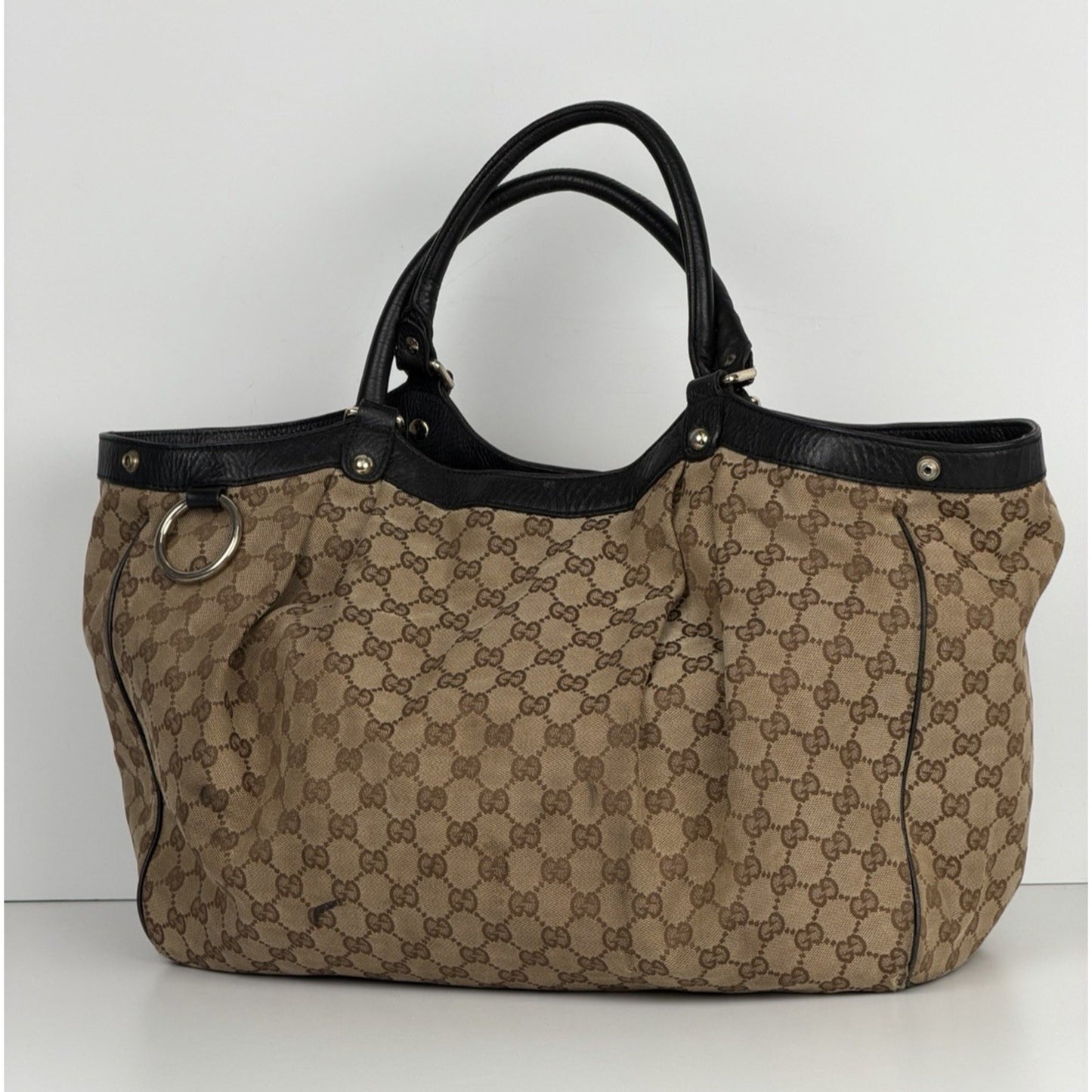 Gucci Sukey Tote Bag Large GG Beige Monogram Canvas and Leather S