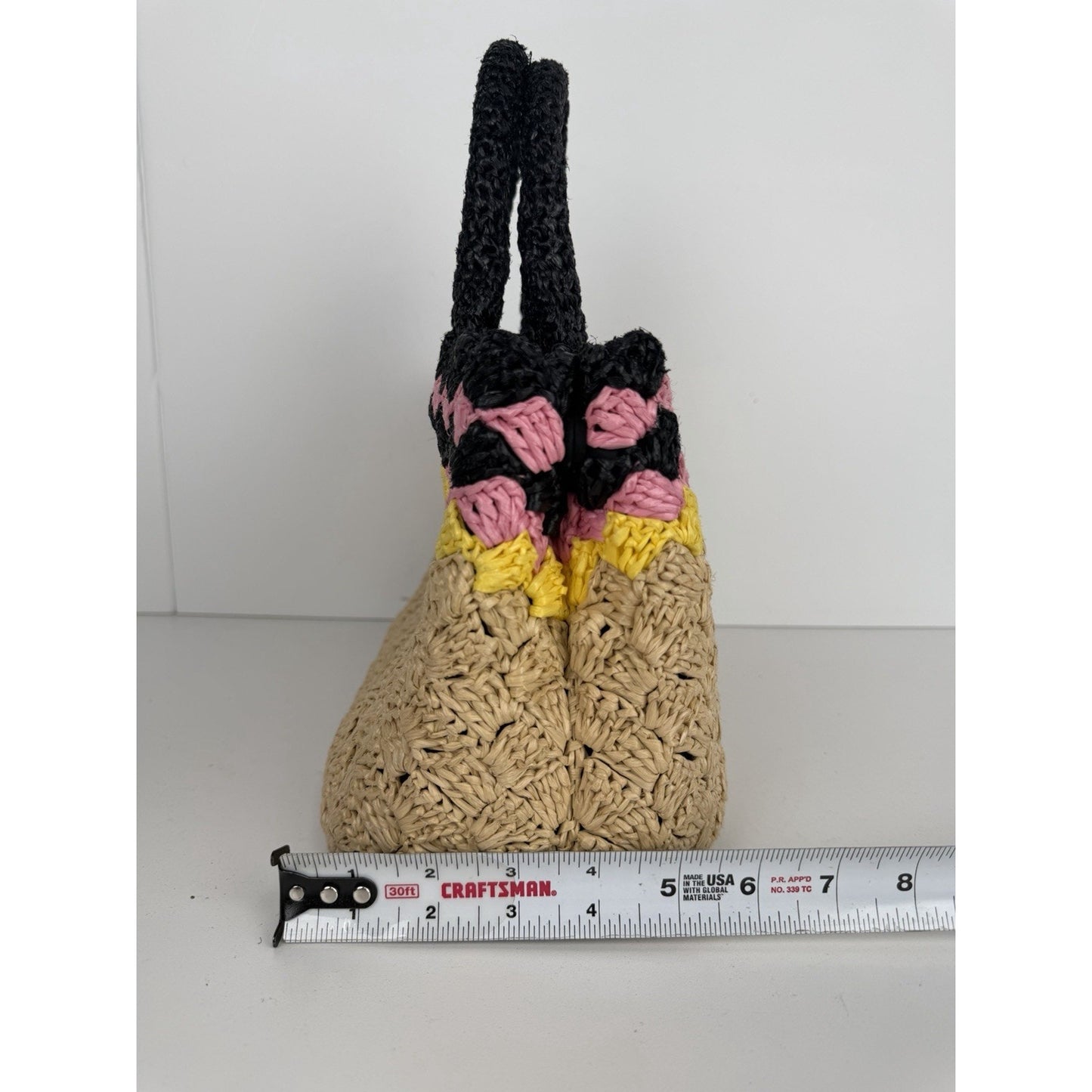 Prada Canapa Tote Bag in Multicolor Crochet Raffia S-12