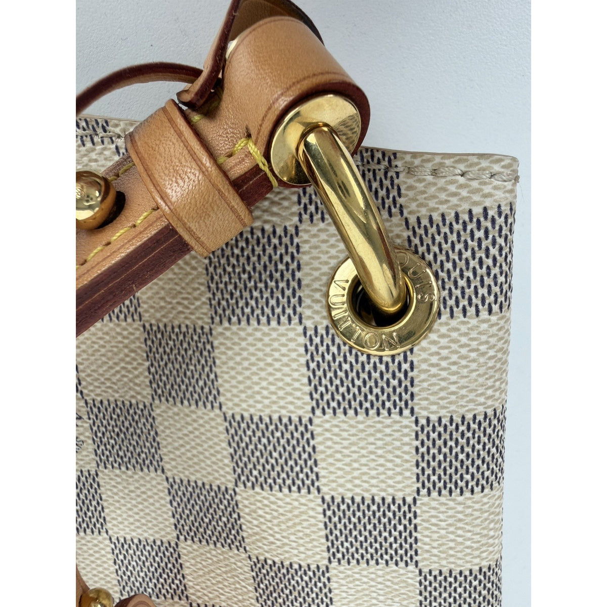 Louis Vuitton Graceful PM Tote Shoulder Bag in Damier Azur Coated Canvas 2018 S