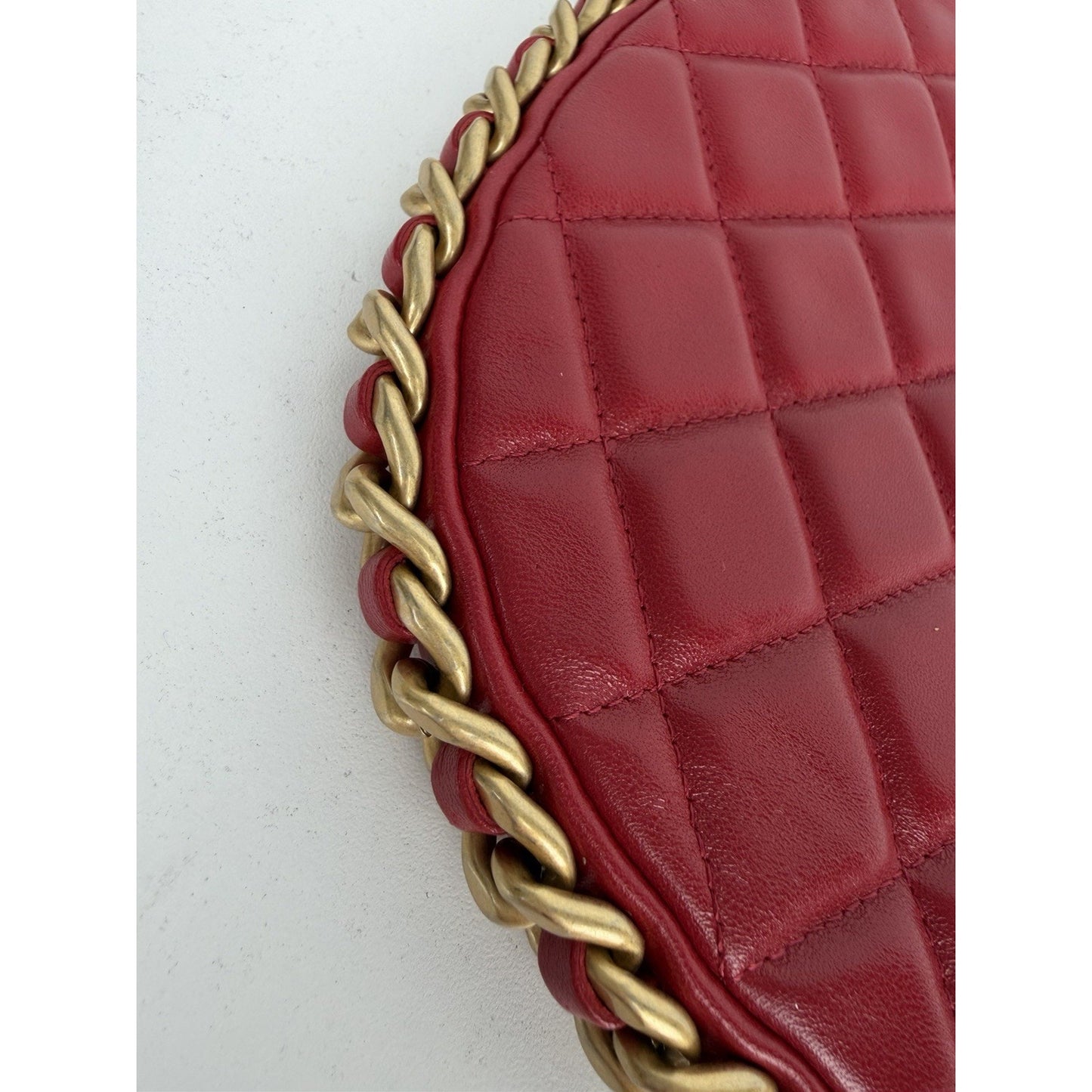 Chanel Hobo Bag Chain Around Large in Red Quilted Lambskin Leather NFC B2