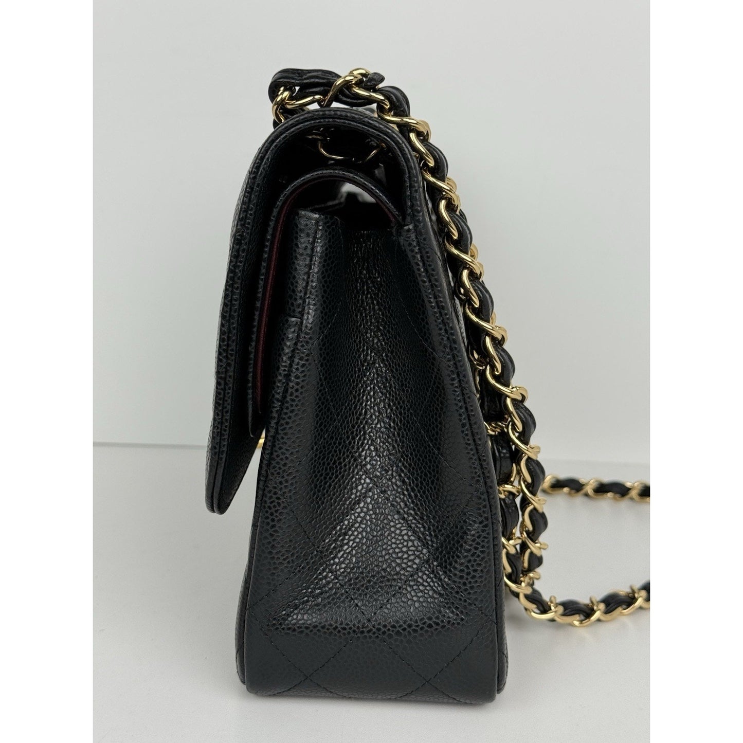 Chanel Classic Caviar Jumbo Double Flap Bag Black with Gold Hardware B-2