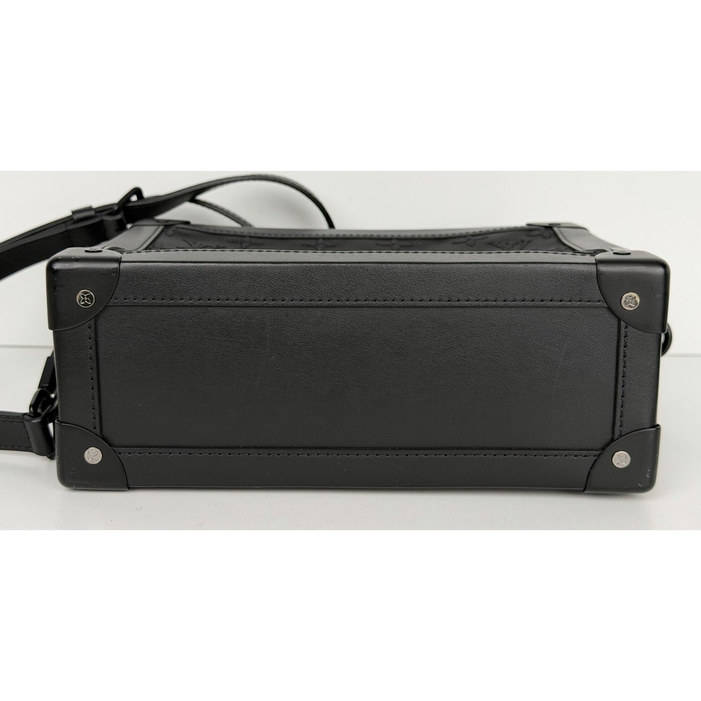 Louis Vuitton Soft Trunk Bag Black Monogram Embroidered Mesh Leather Trim2019 C5