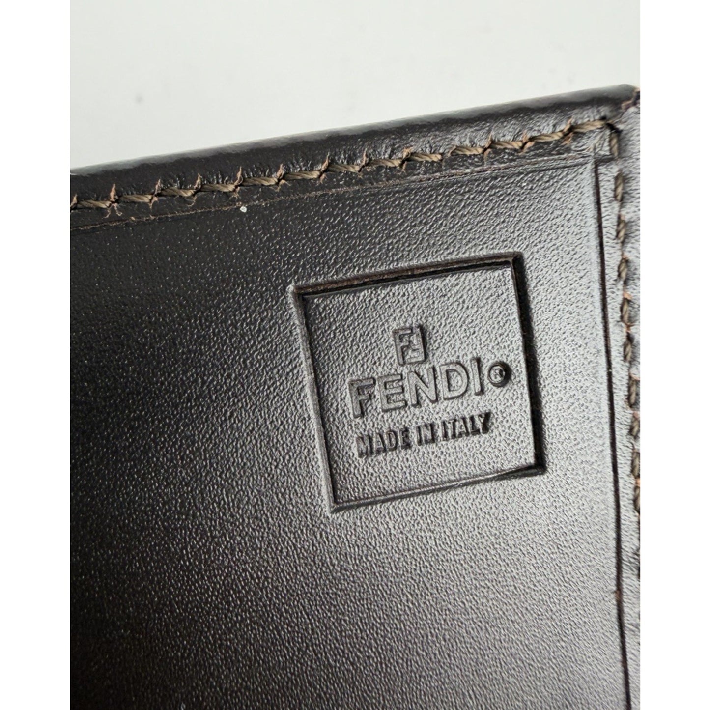 Fendi Zucca Long Vintage Wallet in Brown FF Monogram Canvas with Leather Trim K2