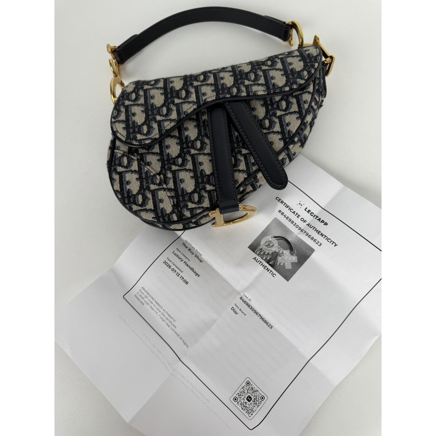 Dior Saddle Bag Mini in Blue Oblique Jacquard Canvas Gold-Tone Hardware 2018 C-9