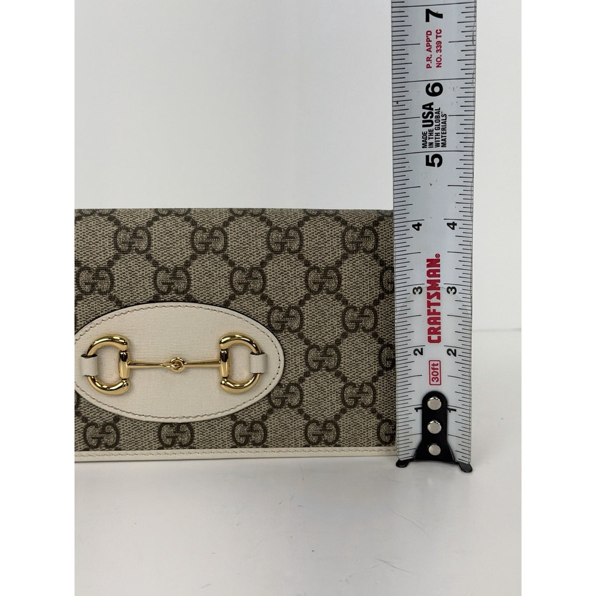 Gucci Horsebit 1955 Wallet On Chain Bag in Brown GG Supreme Monogram Canvas S-02