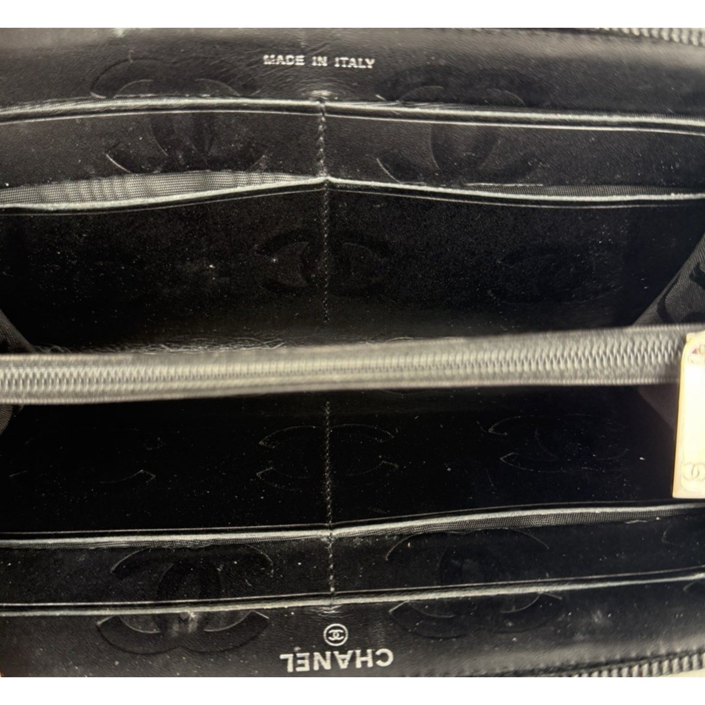 Chanel Cambon Wallet Ligne Quilted Calfskin Leather & Large CC 2009-2010 S15