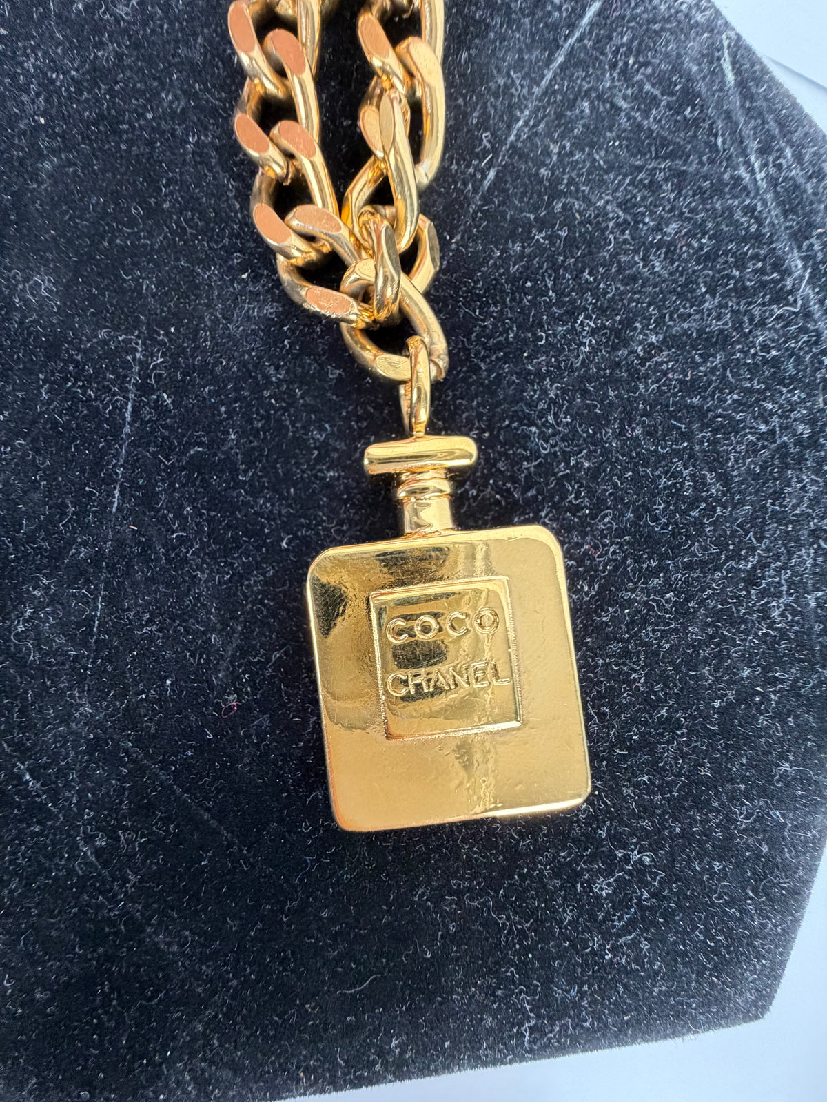 Chanel Vintage Coco Perfume Chain-Link Belt Size XS (28" Length)