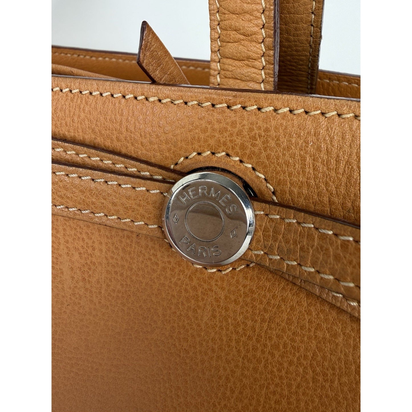 Hermes Cabana Tote Bag Vintage in Gold-Brown Leather 2004 B-2