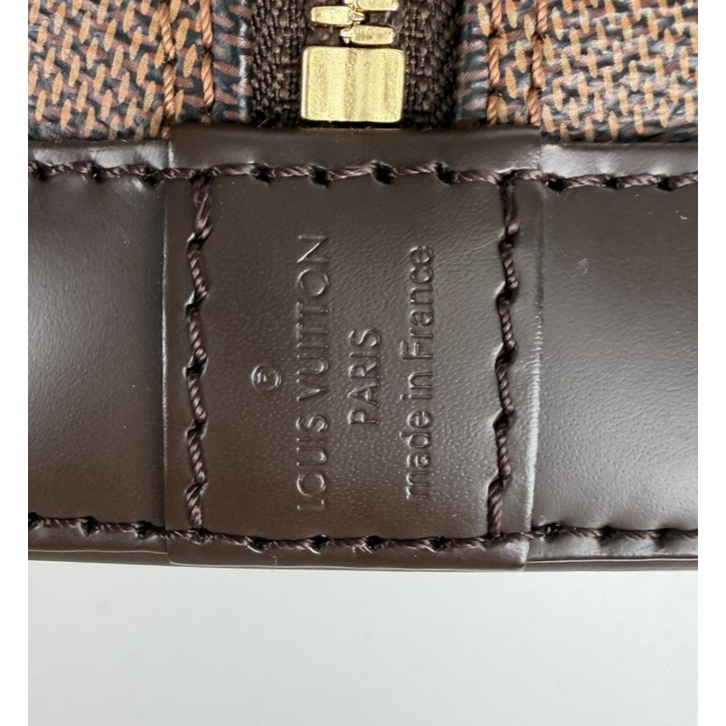 Louis Vuitton Alma BB Bag in Damier Ebene Coated Canvas Leather Trim 2019 E8