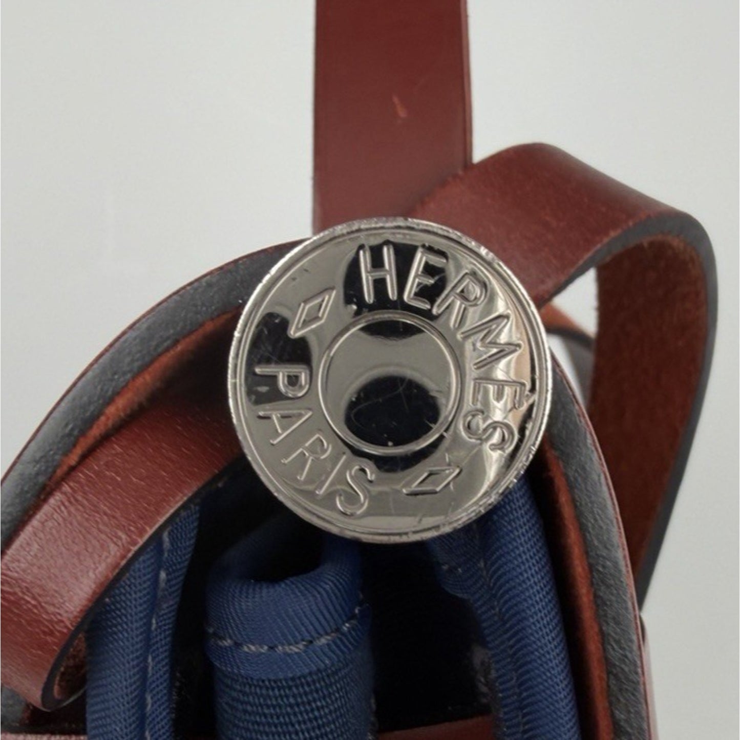 Hermes Herbag Zip 31 Bag Blue Marine Canvas with Vache Hunter Leather 2015 D2