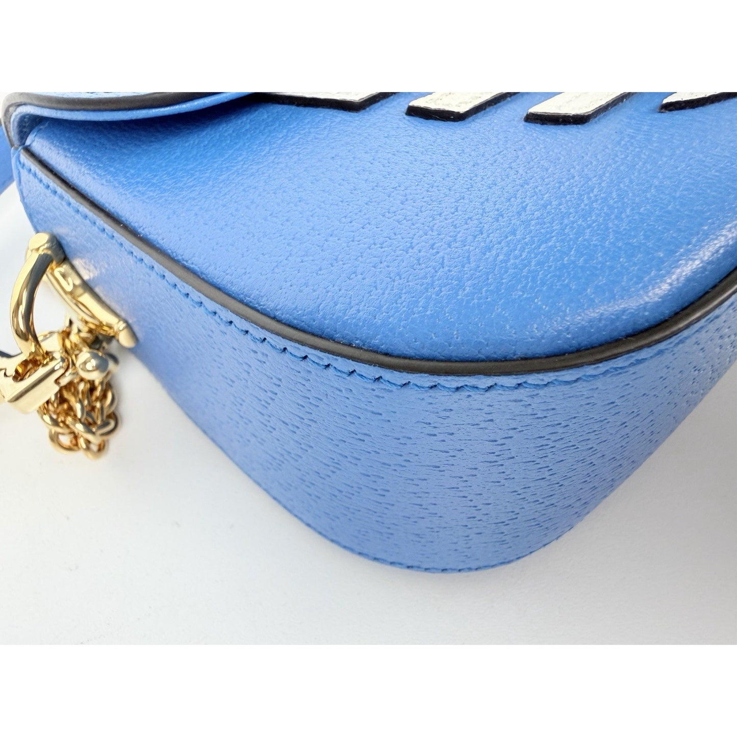 Gucci x Adidas Horsebit Small in Blue and White Leather Shoulder Bag 1955 S10