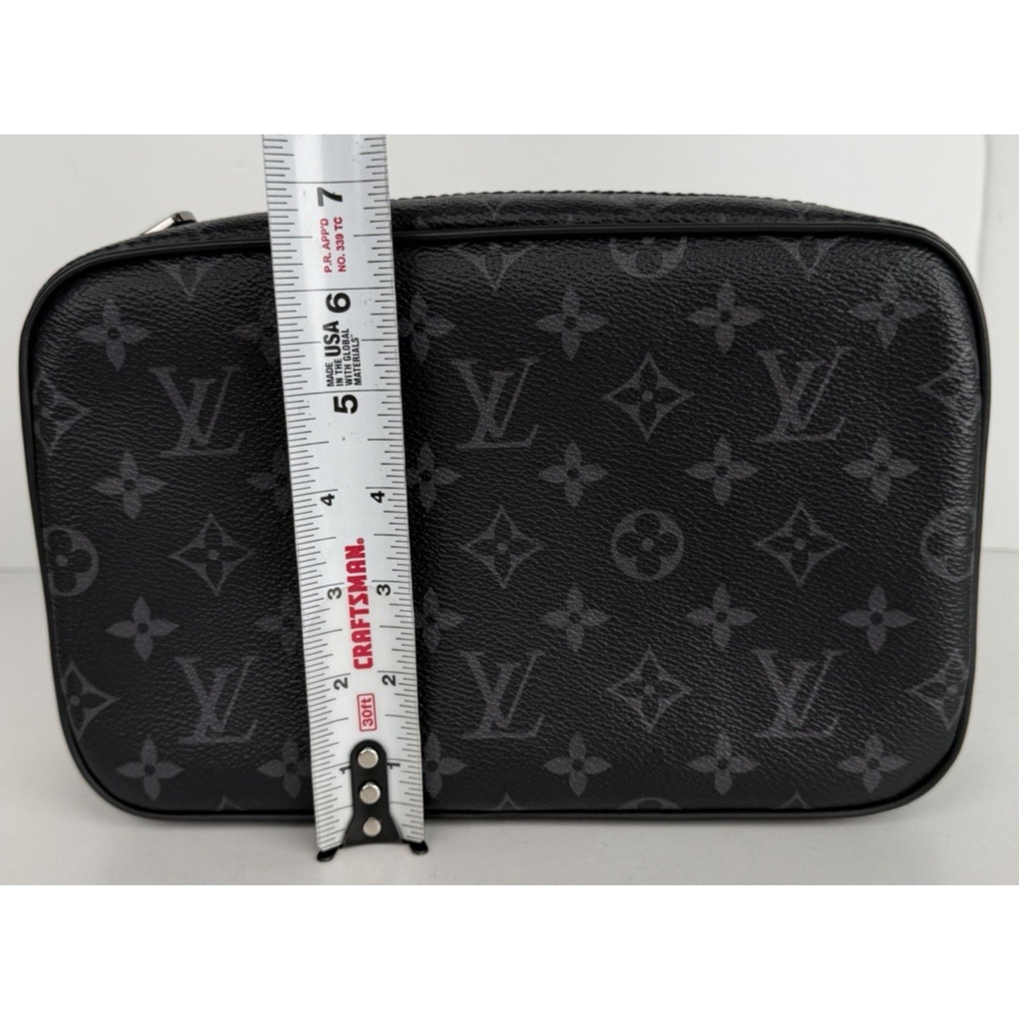 Louis Vuitton Monogram Eclipse Toilet GM Pouch Bag in Black Coated Canvas NFC S