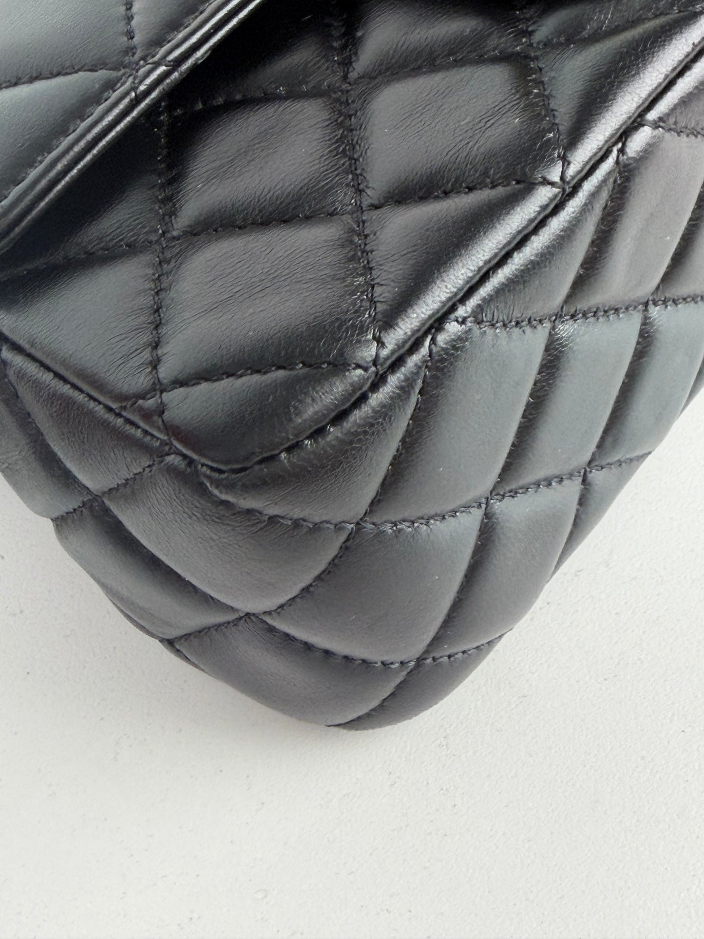 Chanel Mini Crystal Crossbody Top Handle Bag in Black Lambskin Quilted Leather NFC YC-1
