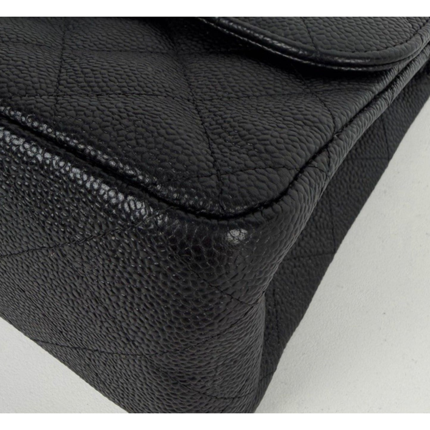 Chanel Classic Double Flap Jumbo Bag in Black Caviar Leather 2014 D-7