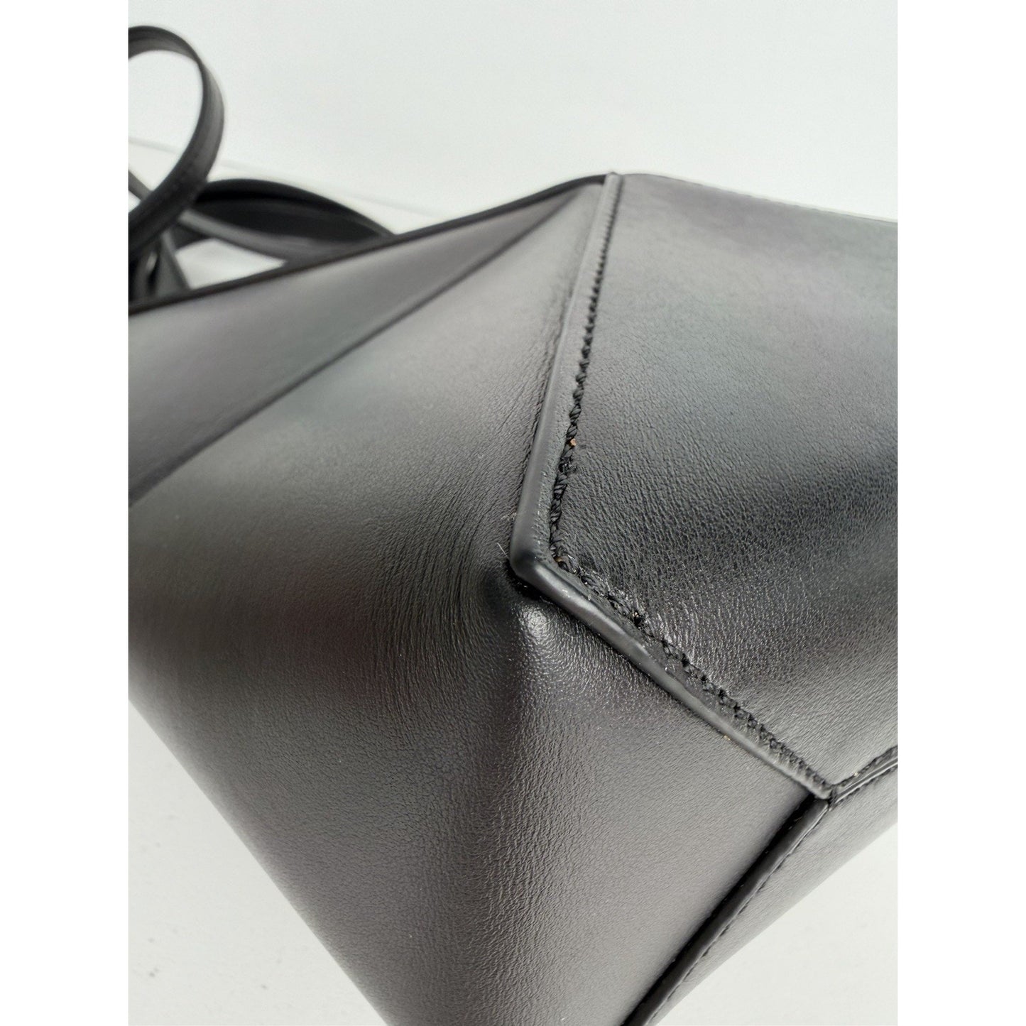 Loewe Shiny Calfskin Mini Puzzle Fold Tote Bag in Black Leather F2