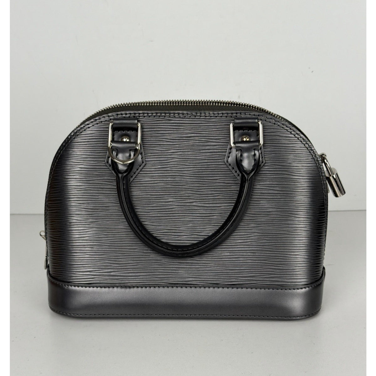 Louis Vuitton Alma BB Top Handle in Grey Epi Leather Silver-Tone Hardw 2015 D8