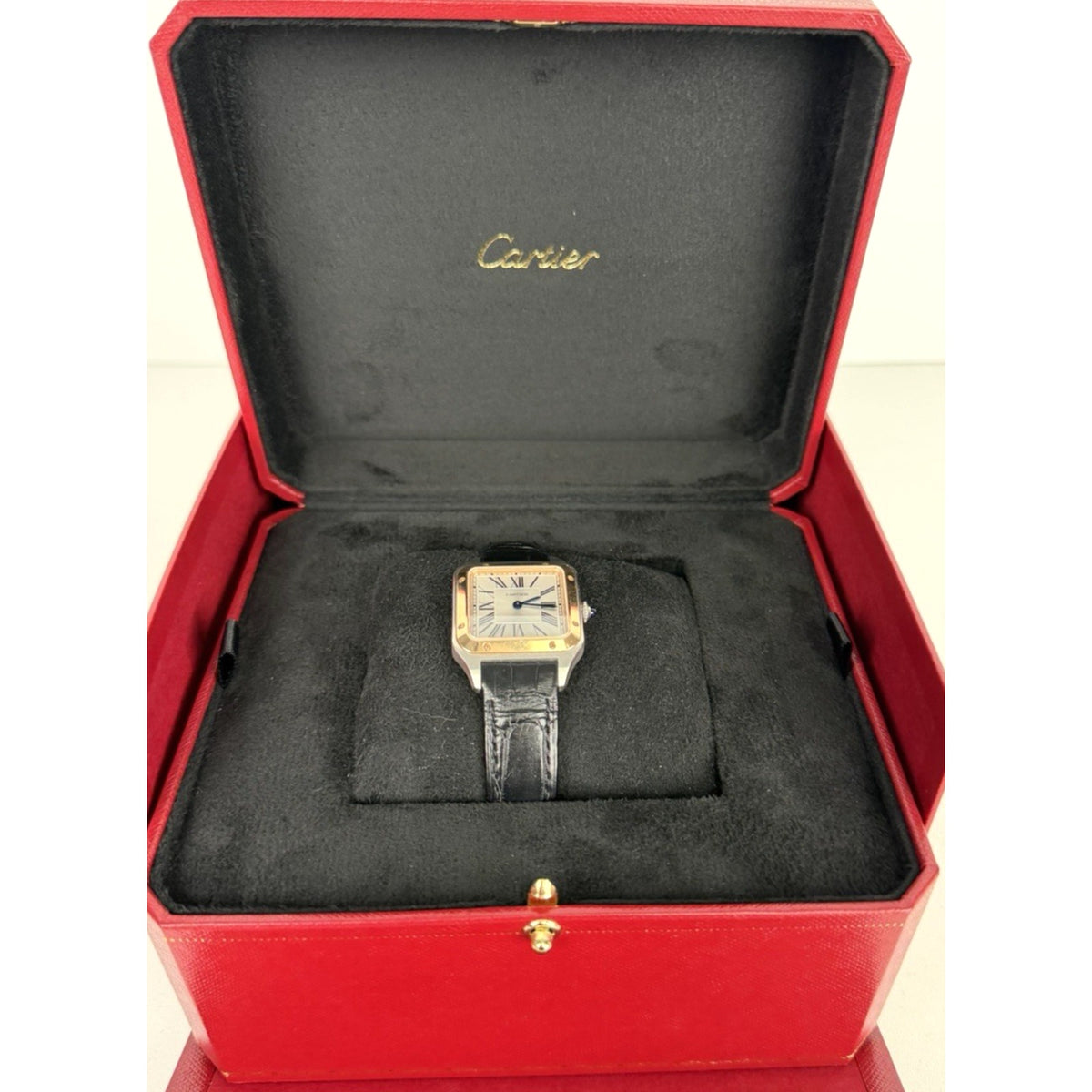 Cartier Santos-Dumont Small Watch in Two-Tone Steel and Rose Gold