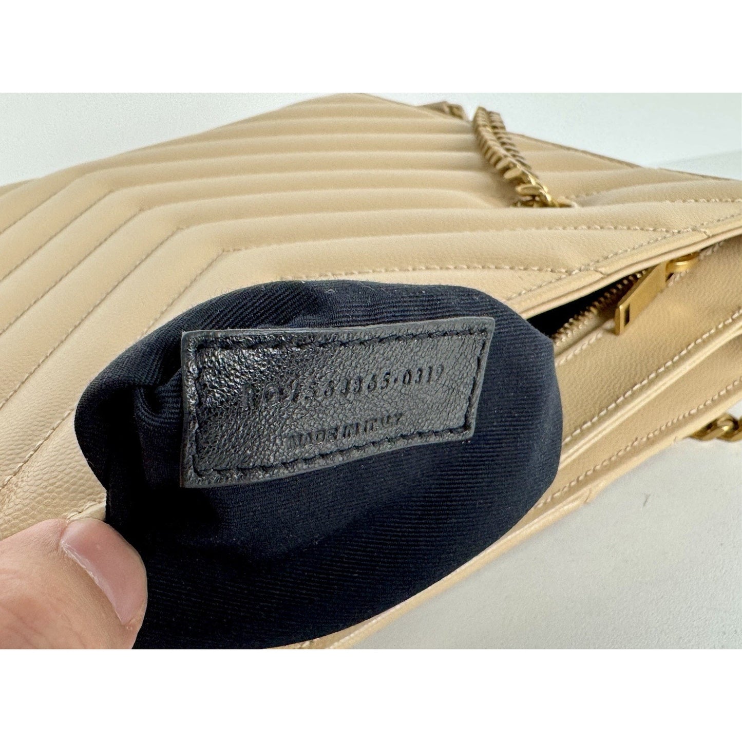 Saint Laurent Tribeca Shopping Tote Beige Grain De Poudre Leather C-9