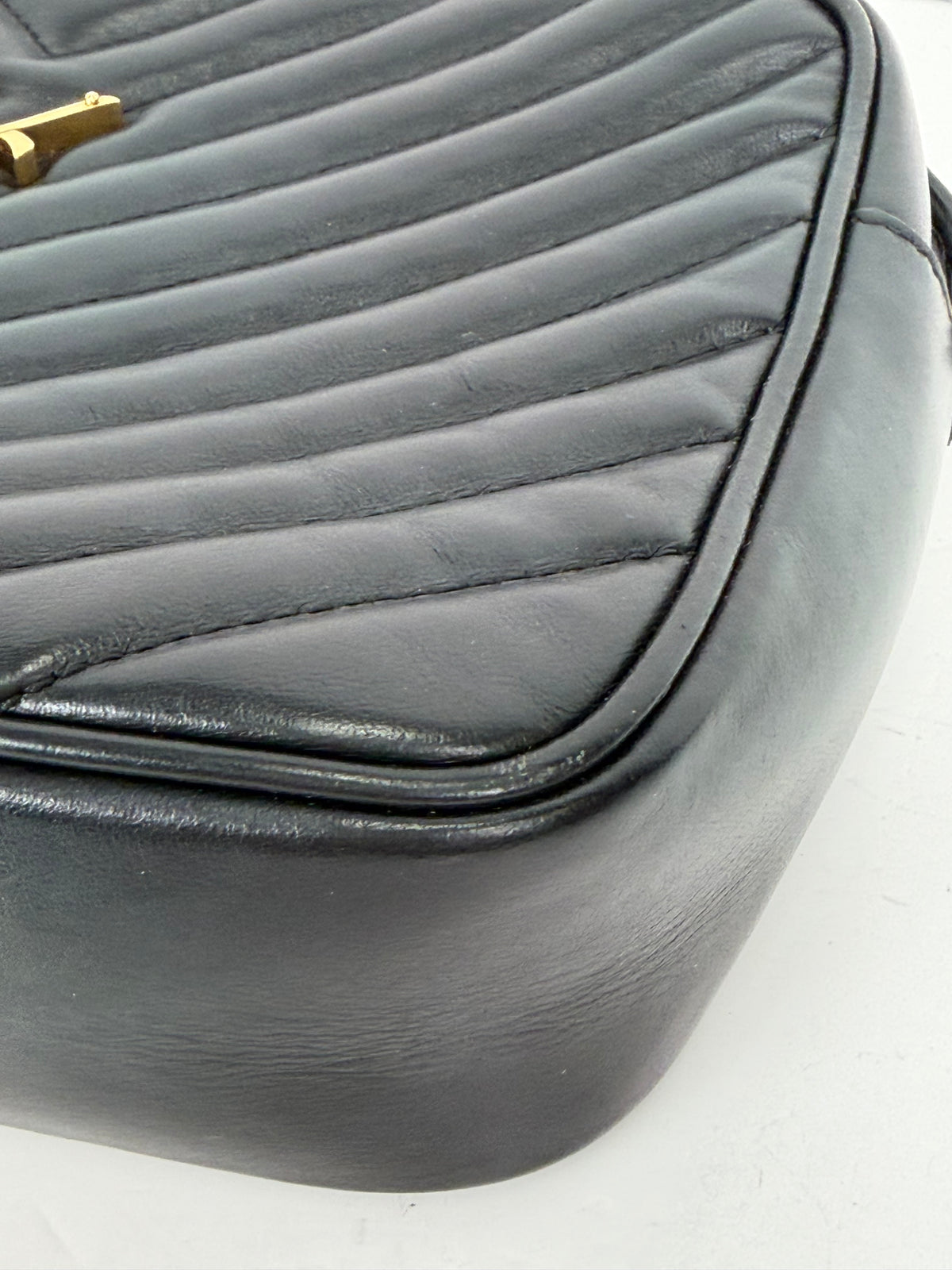 Saint Laurent Lou Camera Bag in Black Quilted Leather with Tassel YS22