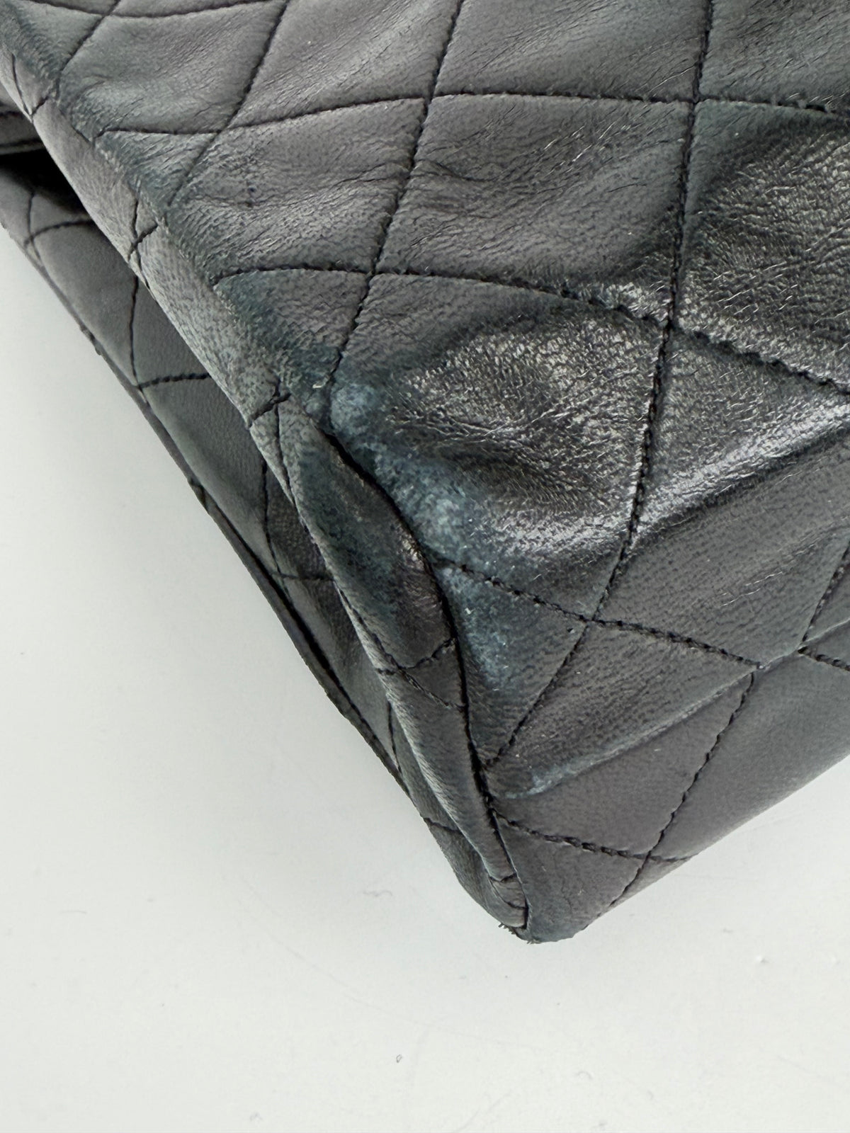 Chanel CC Chain Tote Bag Vintage in Black Lambskin Leather 1989-1991 YD-6