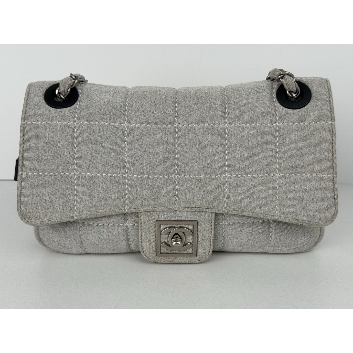 Chanel Sport Line 2006 Quilted Denim Jersey Shoulder Bag
