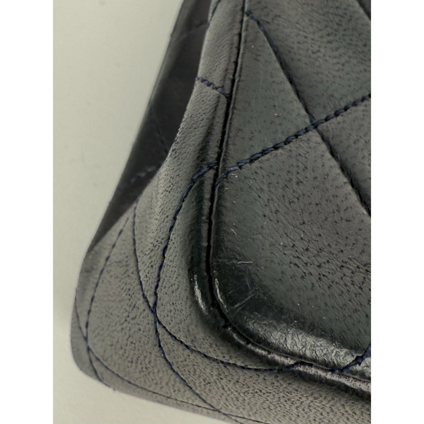 Chanel Vintage Midnight Blue Single Flap Shoulder Bag