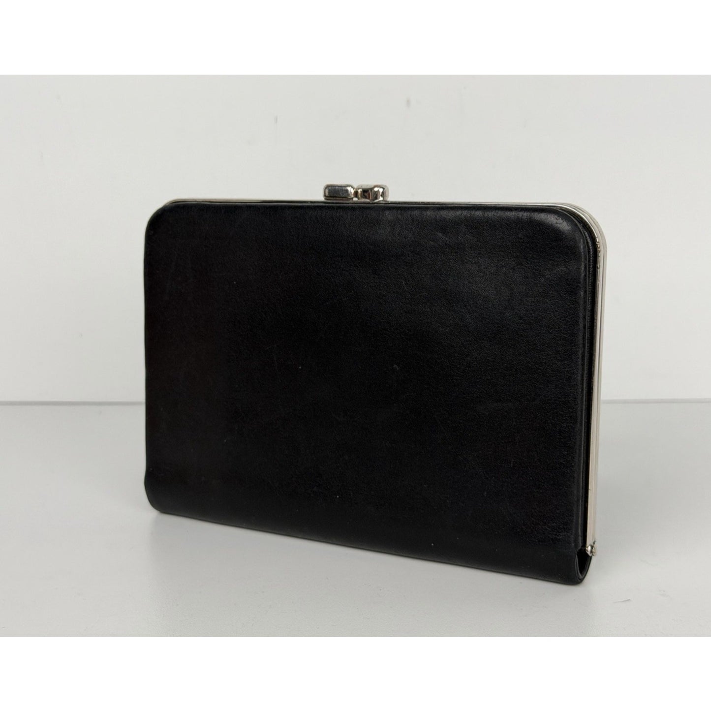 The Row Black Leather Minaudiere Women Clutch B4