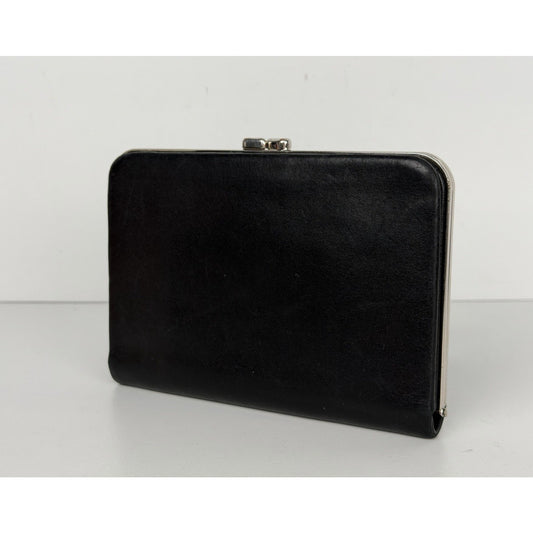 The Row Black Leather Minaudiere Women Clutch B4