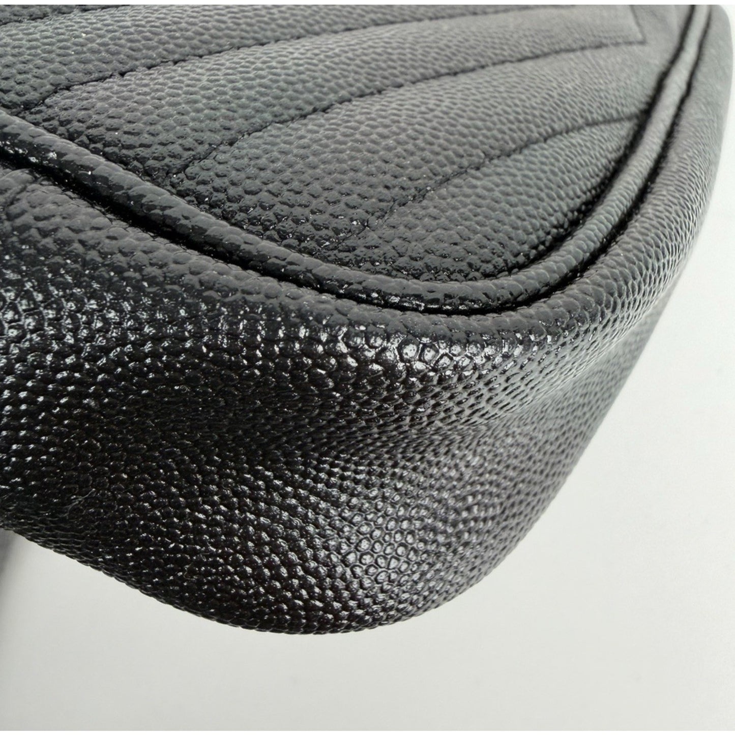 Saint Laurent Lou Mini Camera Bag in Black Grain Leather with Tassel Detail S08