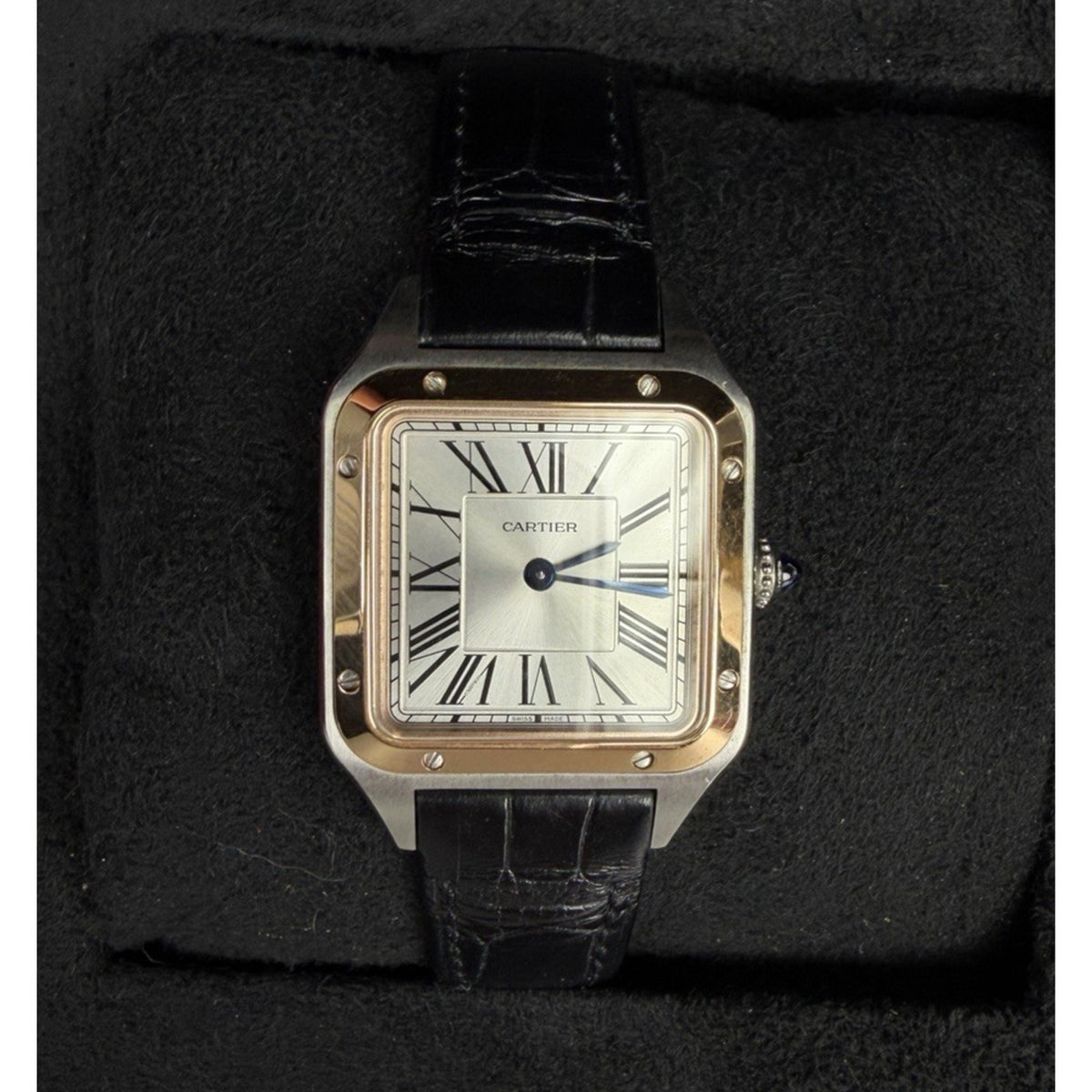 Cartier Santos-Dumont Small Watch in Two-Tone Steel and Rose Gold