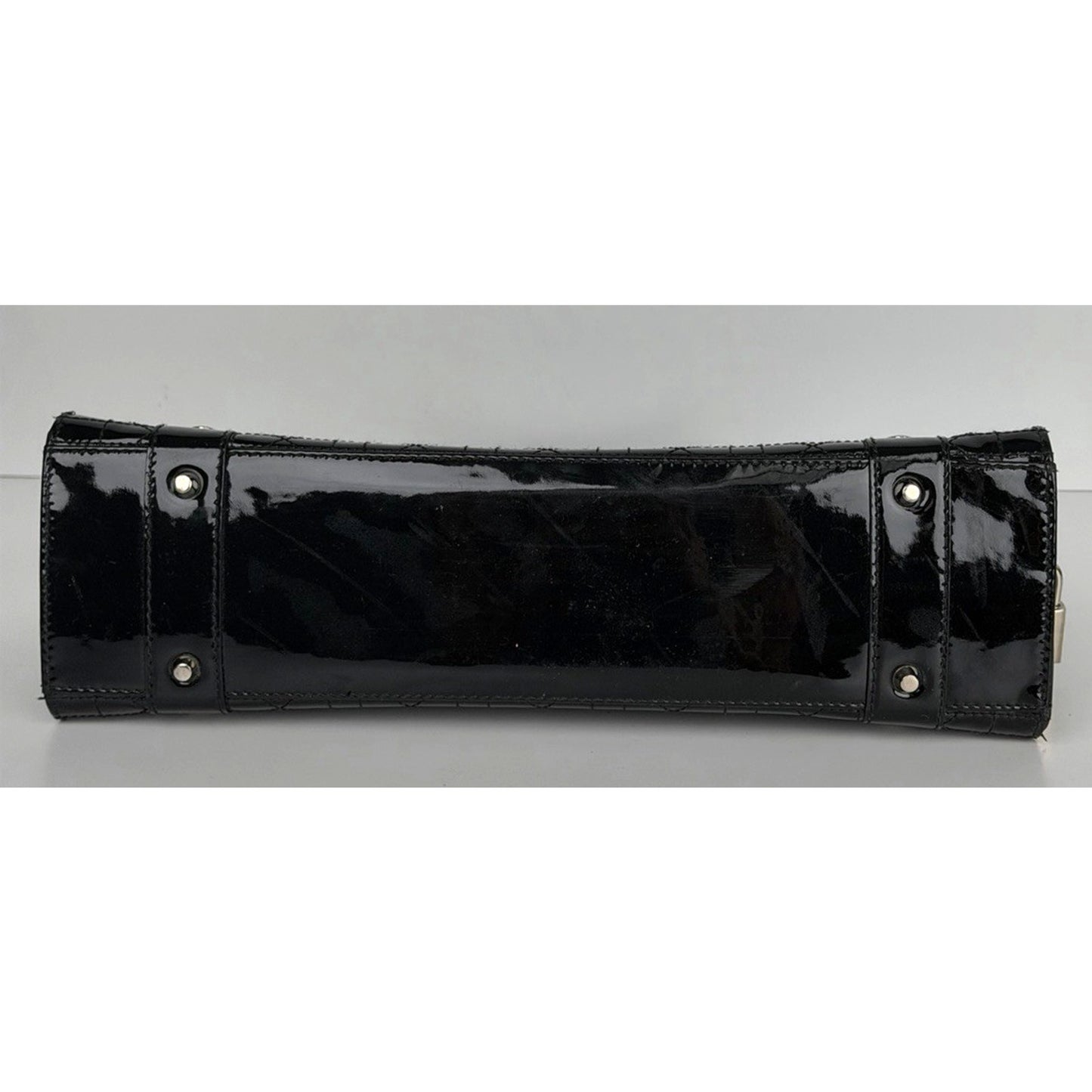 Christian Dior East-West Lady Dior Cannage Shoulder Bag 2005 Black Leather S09