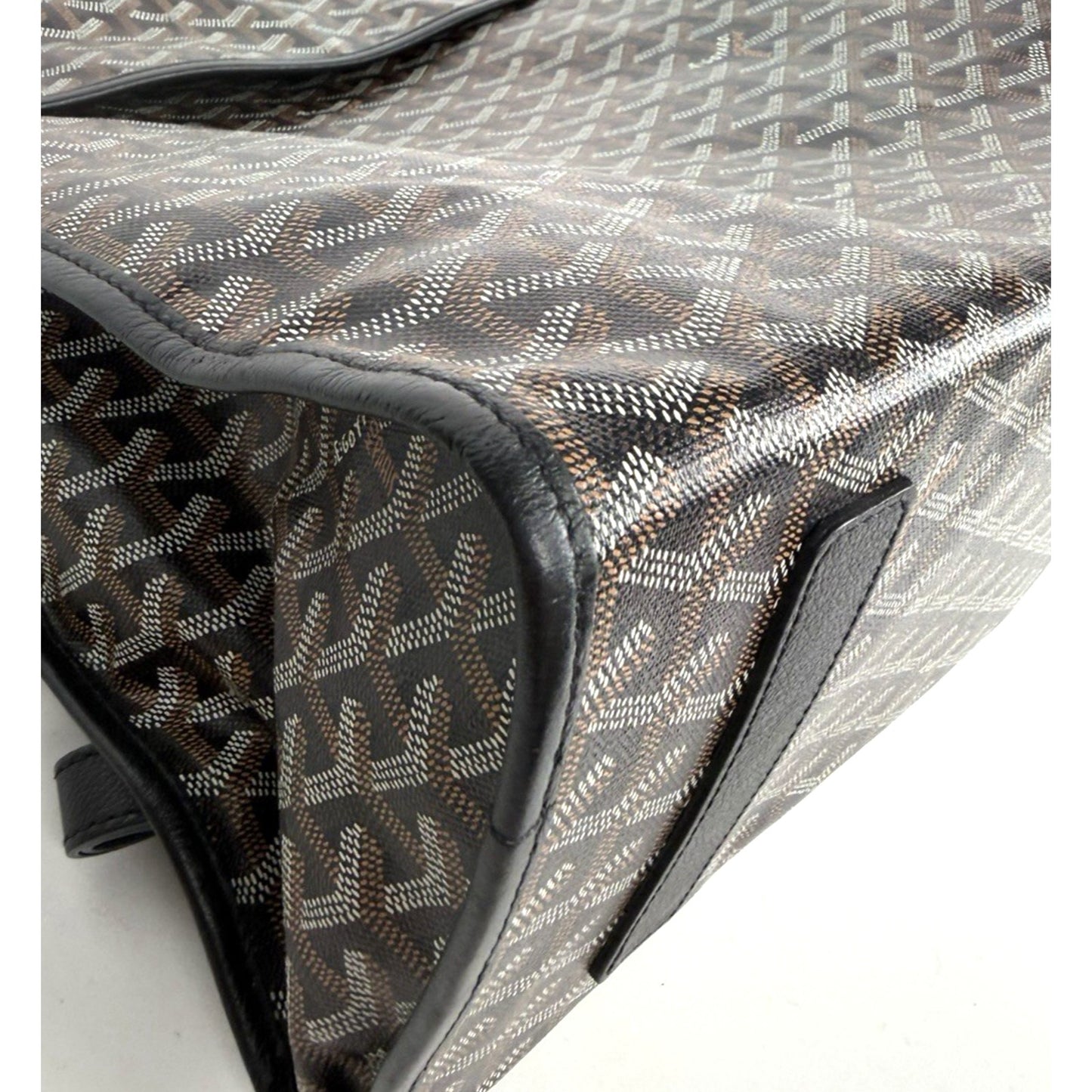 Goyard Saint Leger Backpack in Black Goyardine Coated Canvas Leather Trim E8