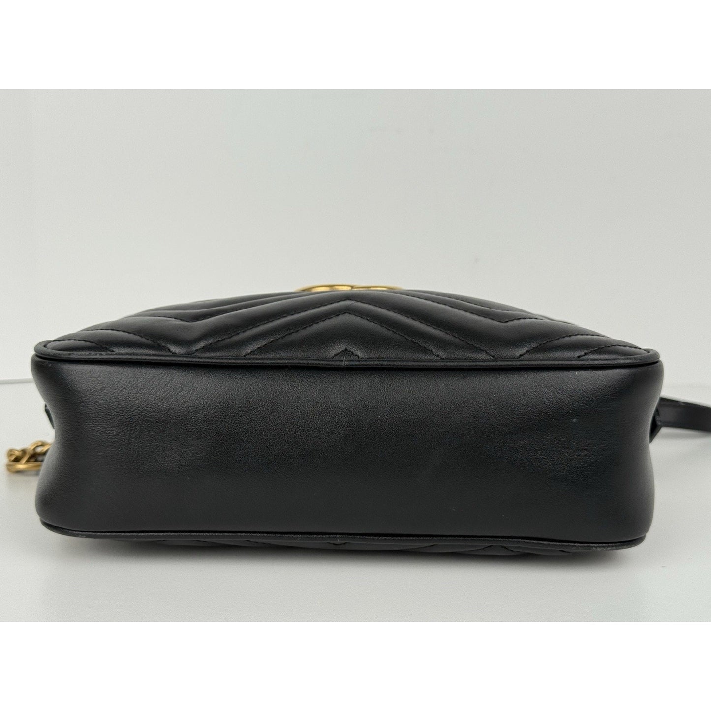 Gucci GG Marmont Quilted Crossbody Mini Black Leather Women's Shoulder Bag