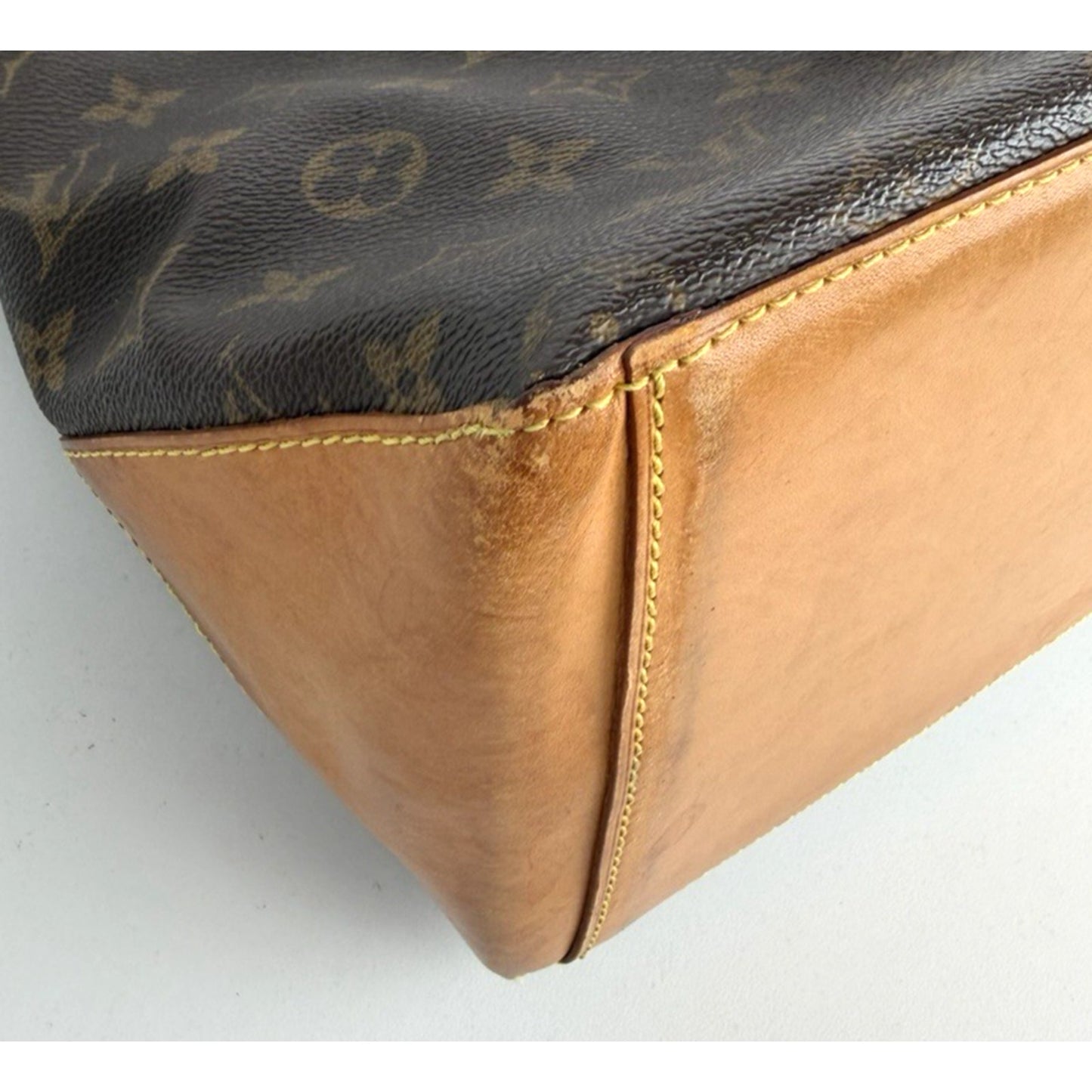 Louis Vuitton Cabas Mezzo Tote Bag in Brown Coated Canvas Vintage 2000 S06